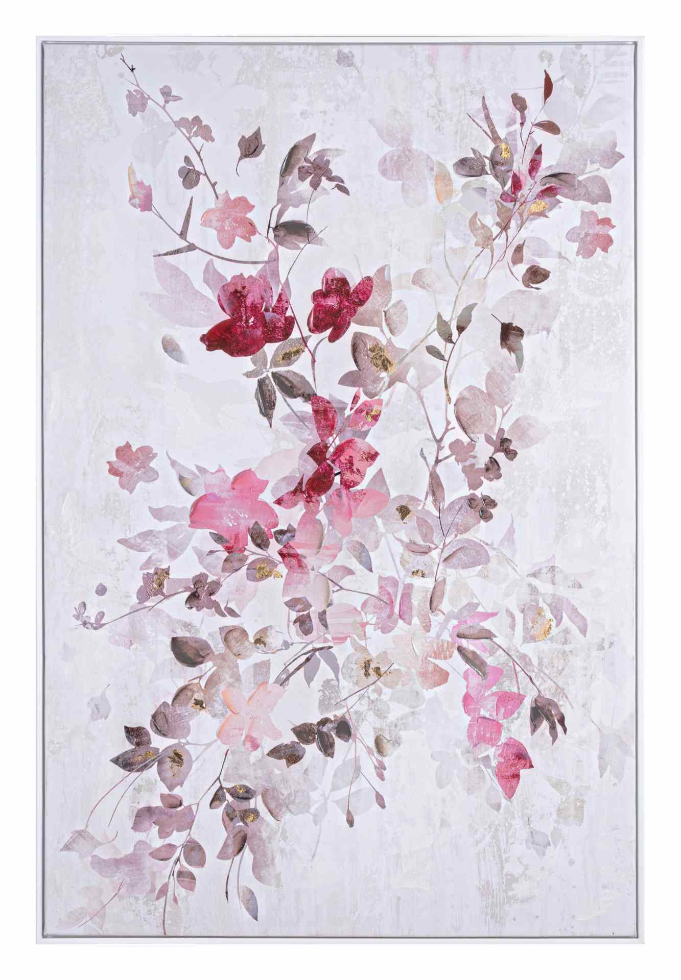 Das Ölbild Pink Flower No.2 überzeugt mit ihrem klassischen Design. Das Bild verfügt über einen Druck auf Leinwand. Das Gestell ist aus Tannenholz und der Rahmen aus Kunststoff. Die Maße sind 122x82 cm.