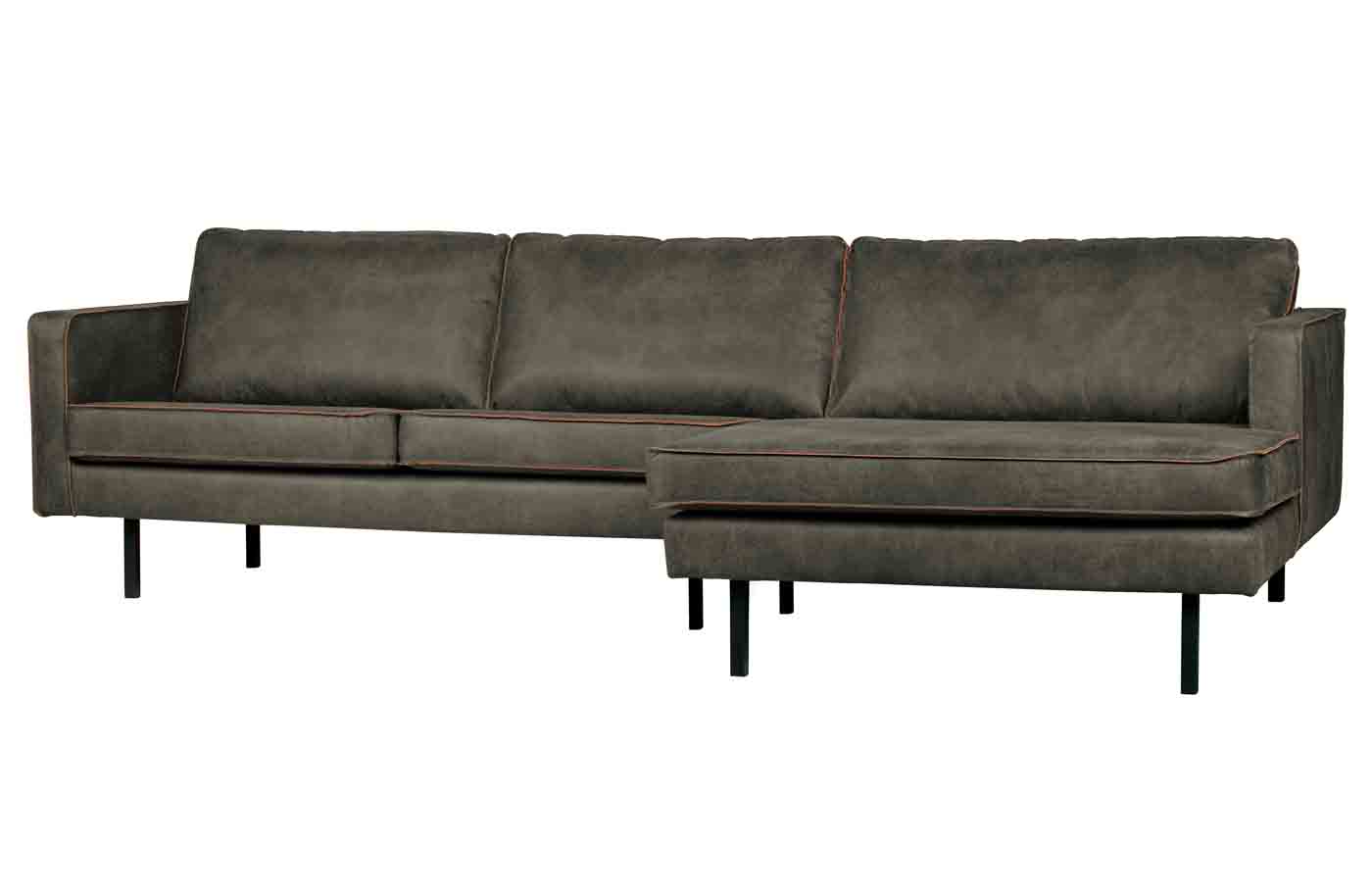 Ecksofa Rodeo Chaiselongue Eco Leder, rechts Army Ecksofa Rodeo Chaiselongue Lederoptik, rechts Army