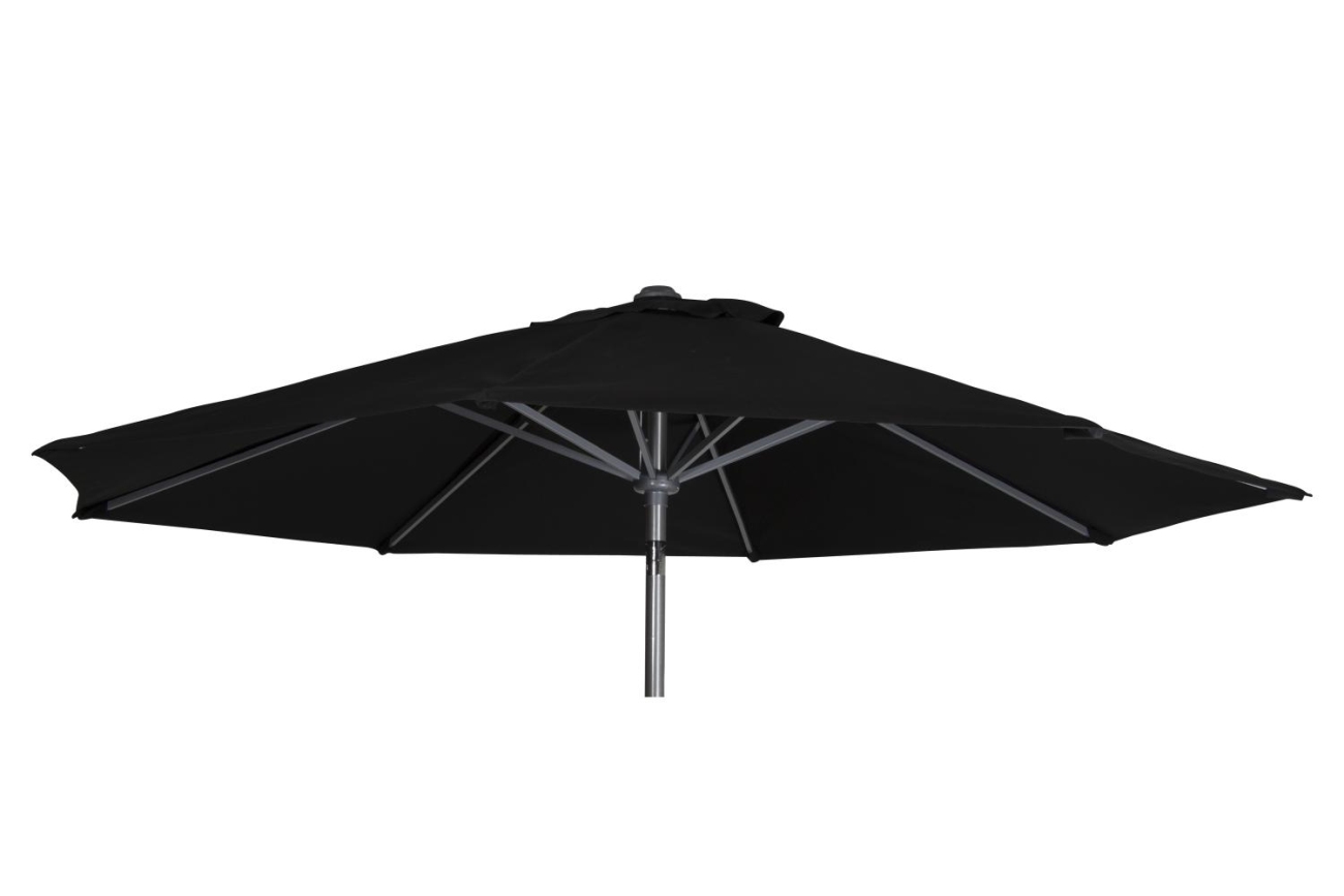 Der Sonnenschirm Andria überzeugt mit seinem modernen Design. Gefertigt wurde er aus Olefin-Stoff, welcher einen schwarzen Farbton besitzt. Das Gestell ist aus Metall und hat eine silberne Farbe. Der Schirm hat einen Durchmesser von 300 cm.