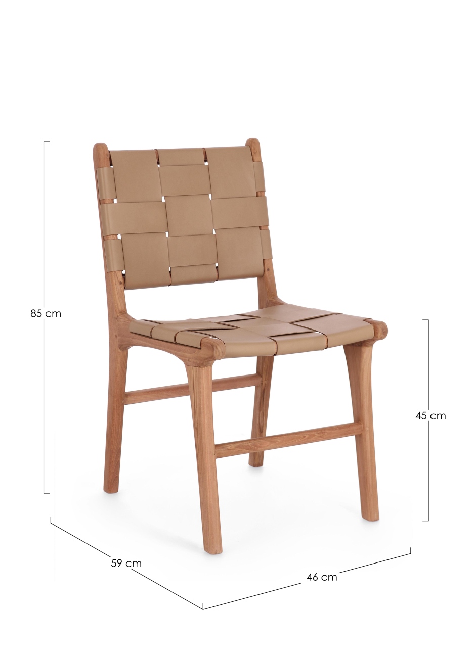 Esszimmerstuhl Joanna aus Leder, Taupe