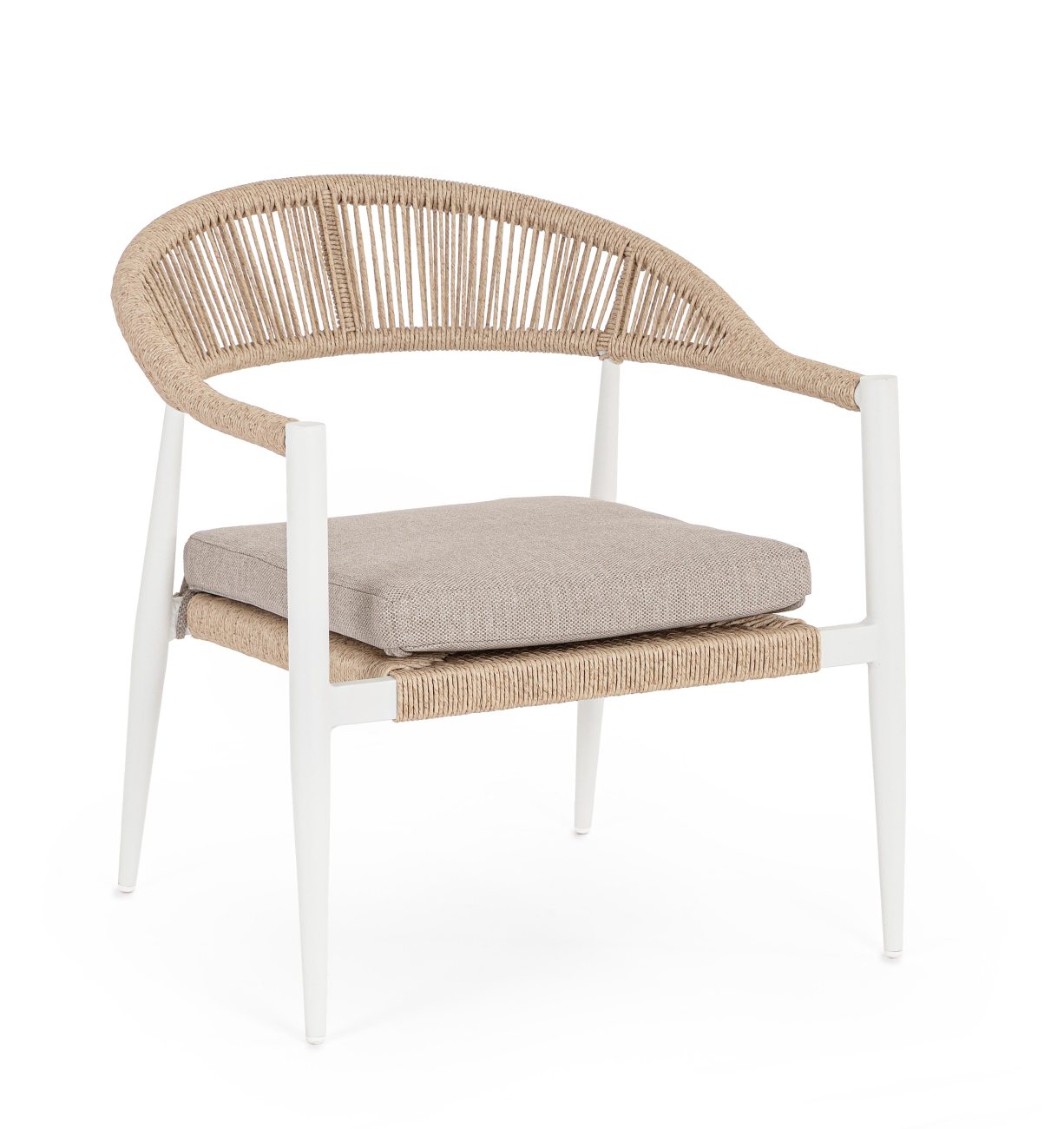 Gartensessel Jandia aus Aluminium, Weiß / Beige Gartensessel Jandia aus Aluminium, Weiß / Beige