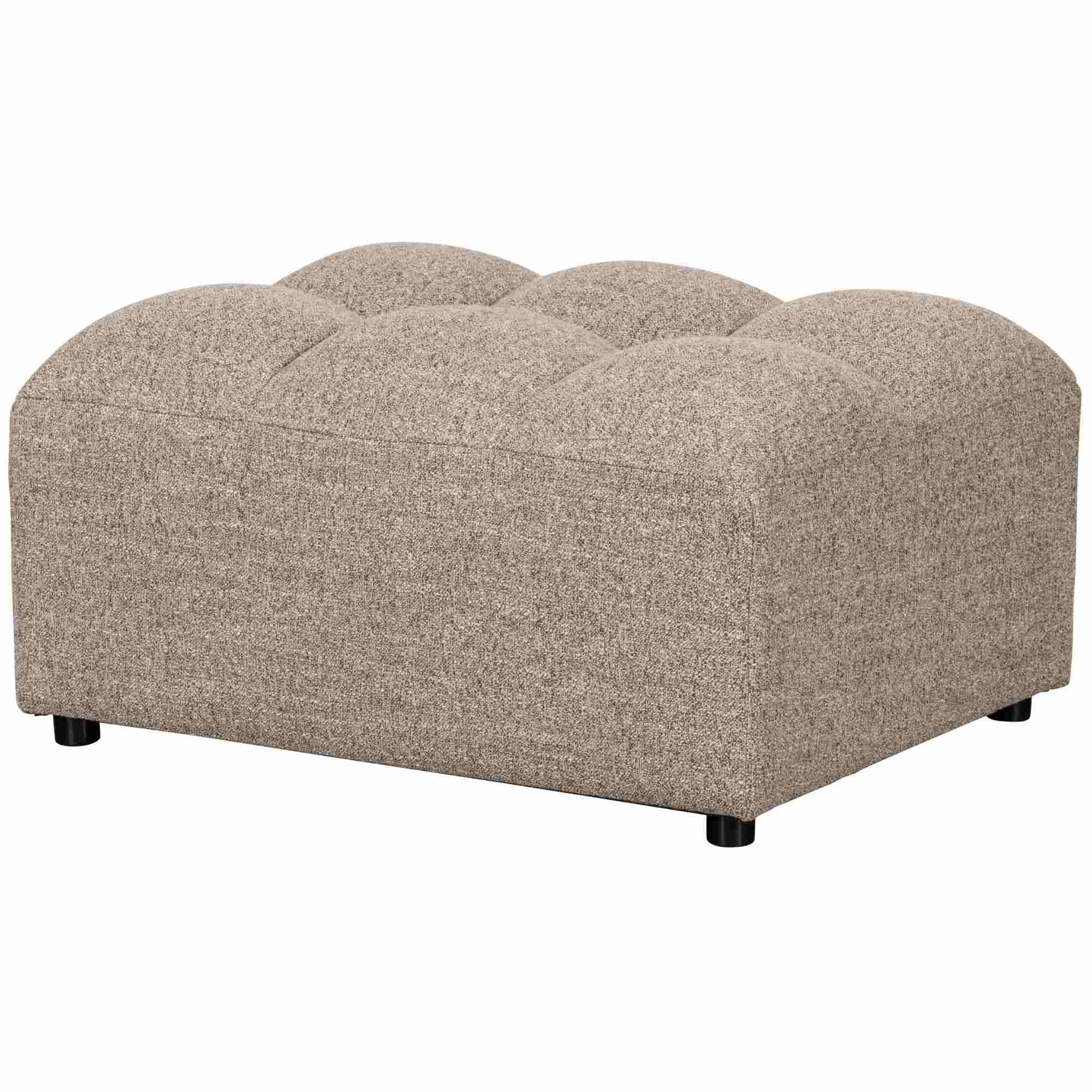 Hocker Allure Webstoff Braun - luxuriöser Polsterhocker mit modernem Design, 100 x 70 x 48 cm