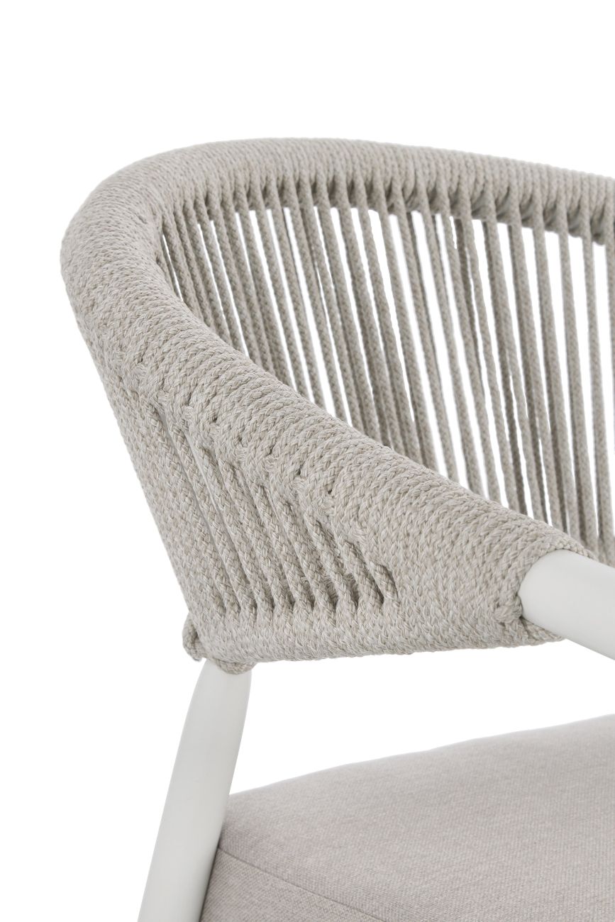 Gartenstuhl Millor aus Aluminium, Hellgrau / Weiß