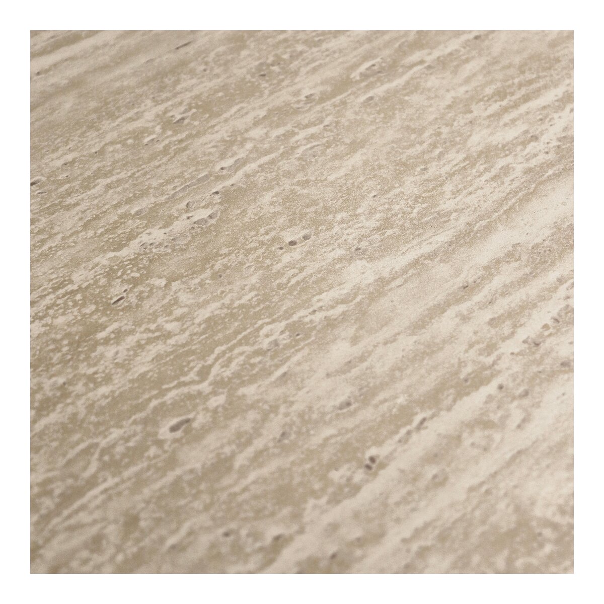 Beistelltisch Oganto Ø45 cm in Travertin-Dekor, Beige