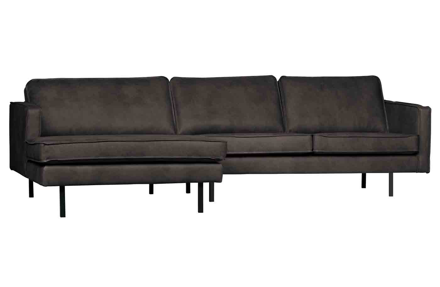 Ecksofa Rodeo Chaiselongue Eco Leder, links Schwarz Ecksofa Rodeo Chaiselongue Lederoptik, links Schwarz