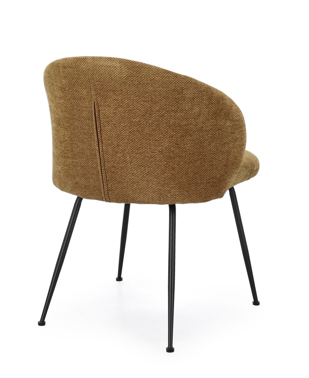 Esszimmerstuhl Gesien aus Chenille-Stoff, Ocker