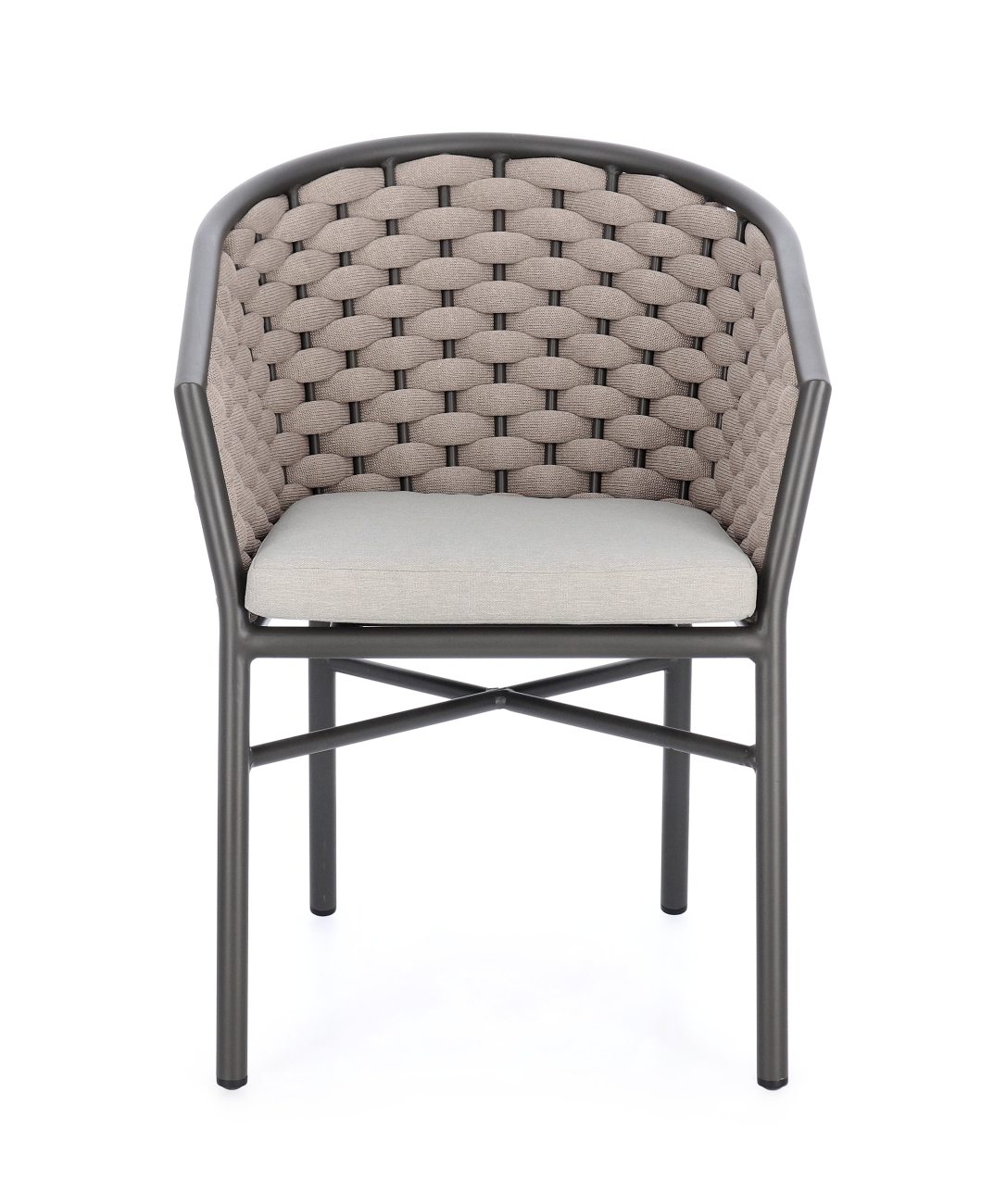 Gartenstuhl Margalida aus Aluminium, Taupe / Anthrazit