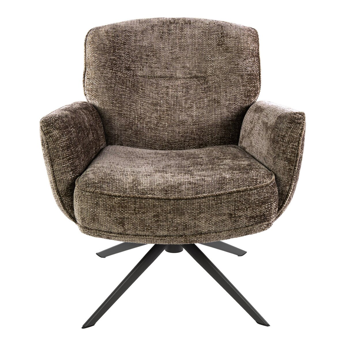 Komfortsessel Azora mit 360° Drehfunktion und Chenille-Stoff, Taupe