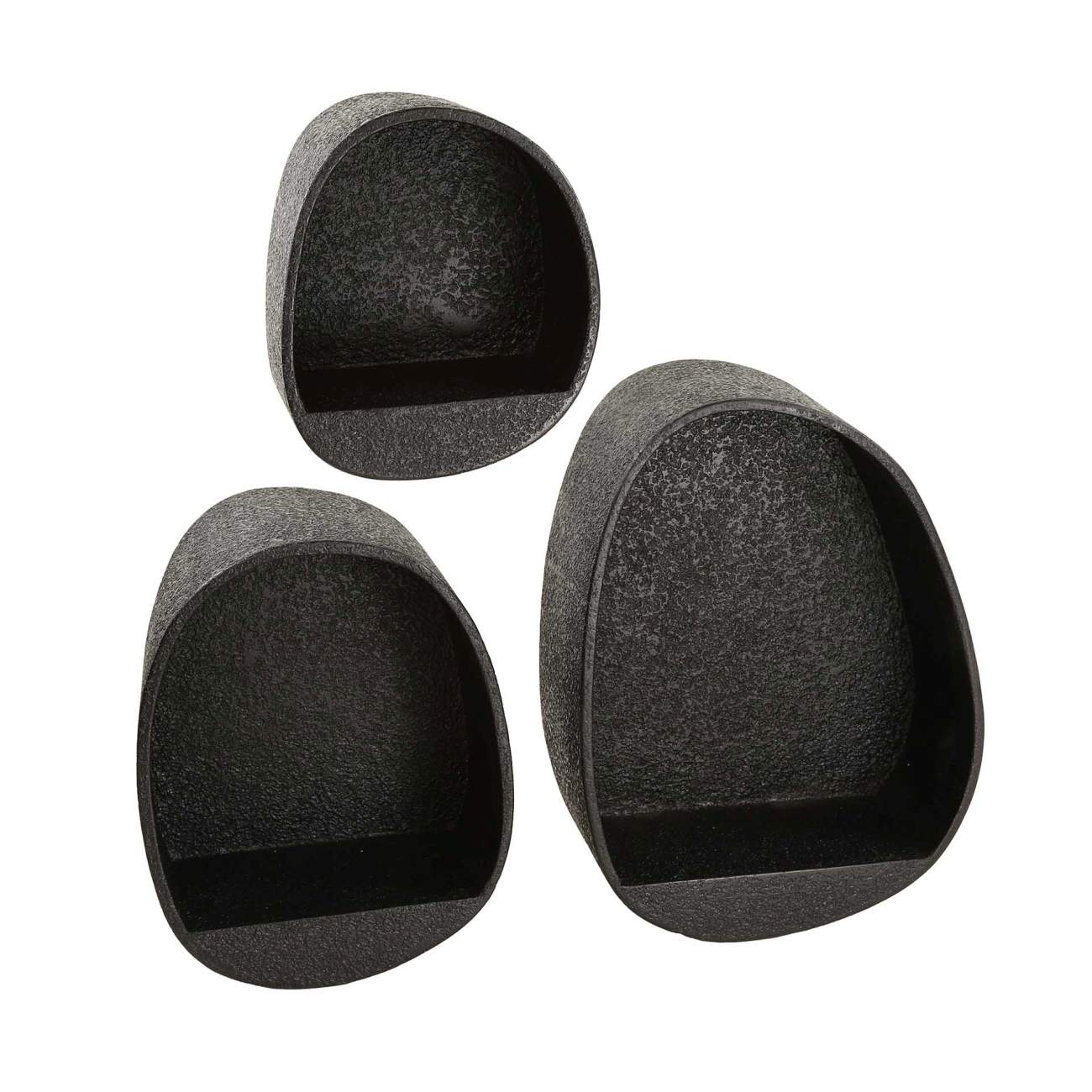 3er-Set Wandregal Stenlik - Metall Dunkelgrau 3er-Set Wandregal Ore - Metall in Dunkelgrau