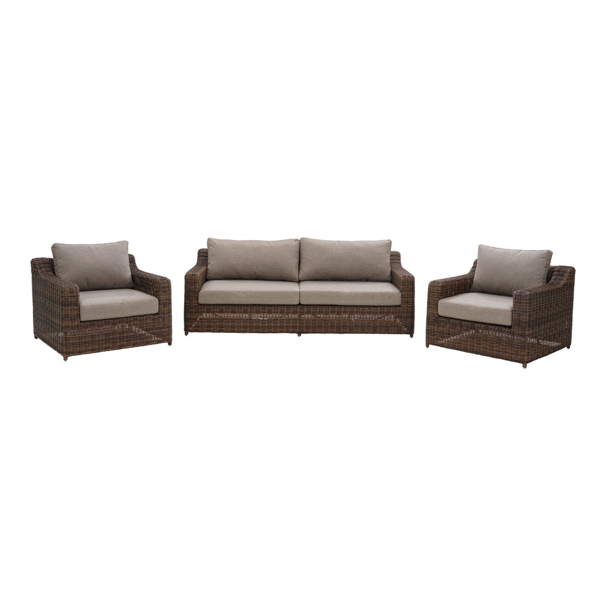 Gartensessel Glendon Dunkelbraun - Polyrattan & wasserabweisender Stoff
