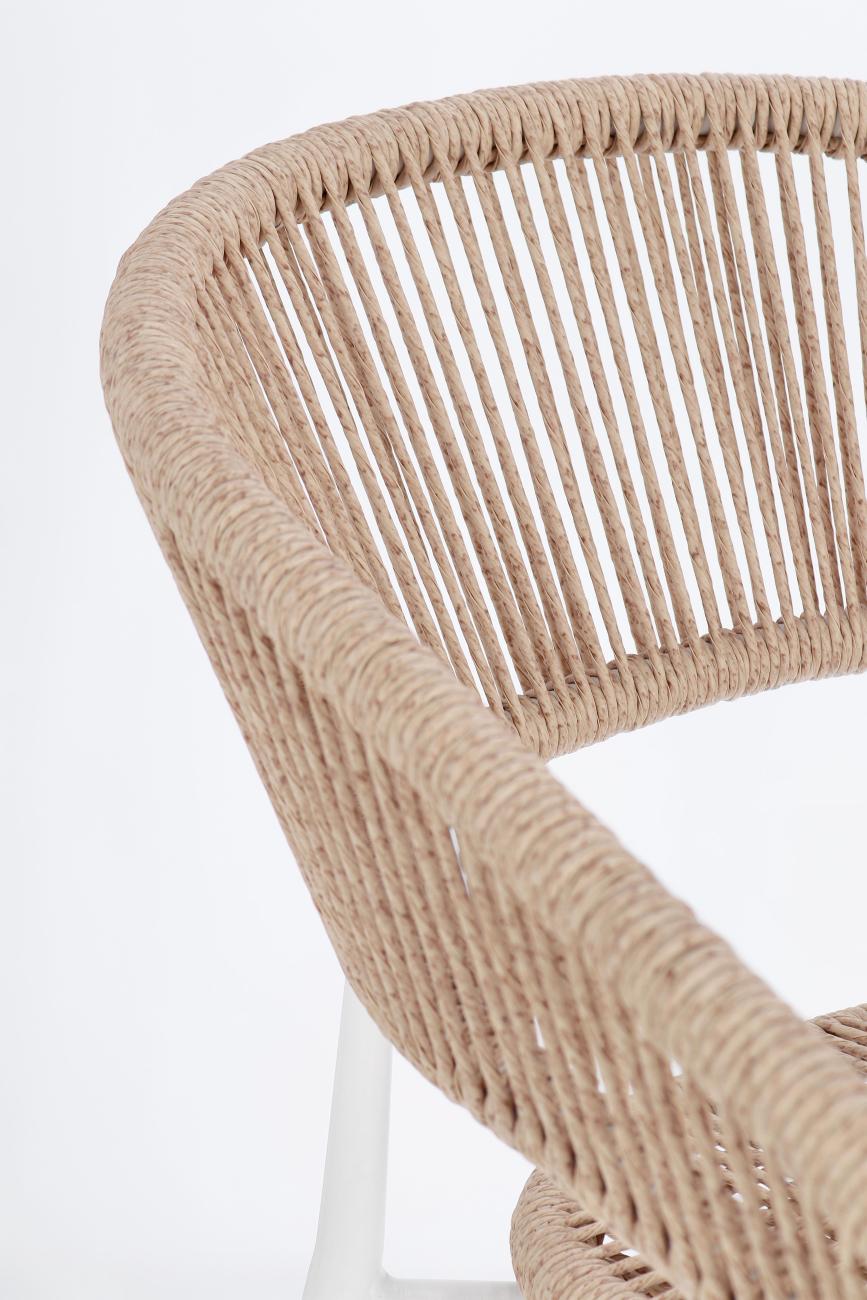 Gartenstuhl Algaida aus Aluminium, Weiß / Beige