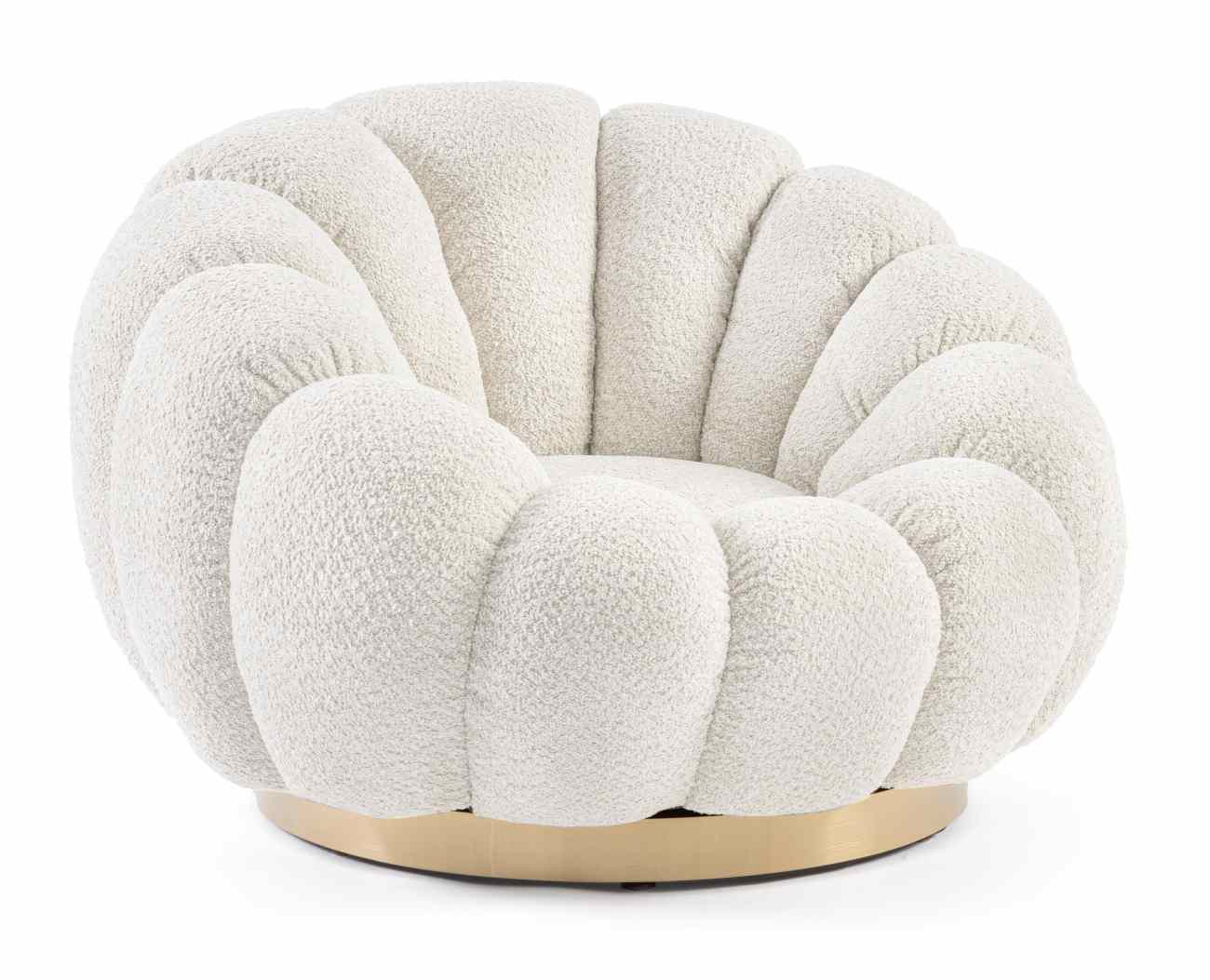Drehsessel Florel aus Boucle-Stoff, Natur