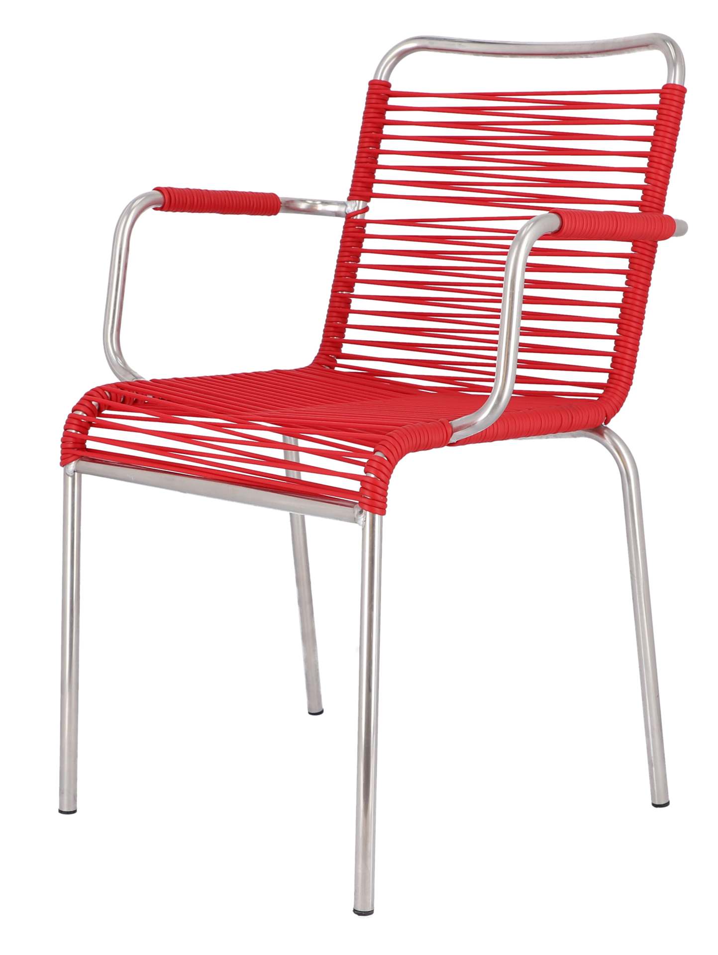 Stapelsessel Spaghetti aus Aluminium, Rot Stapelsessel Spaghetti aus Aluminium, Rot