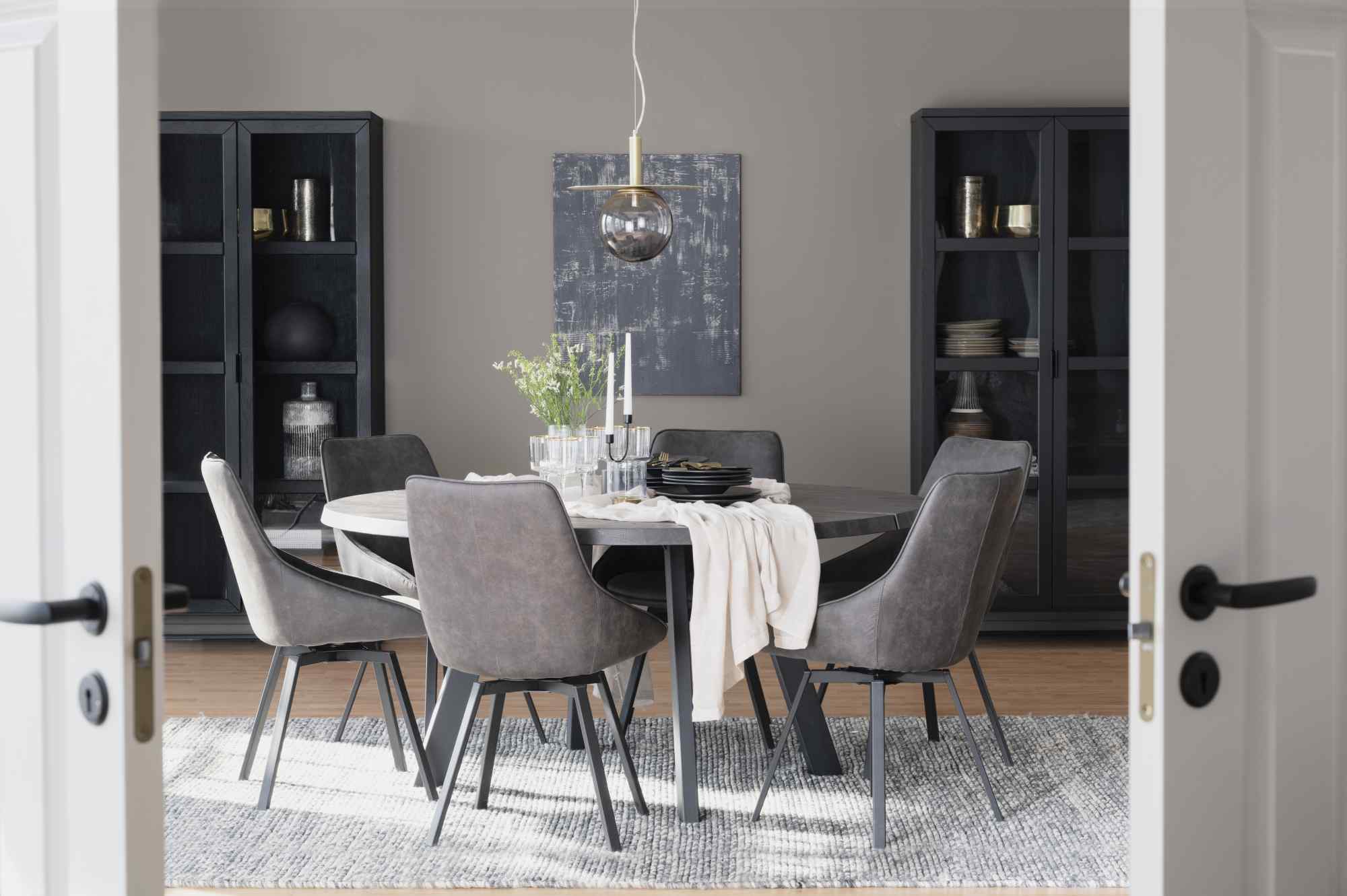 Esstisch Fred Rund 160cm, Eiche Braun – überzeugt mit zeitlosem Stil.