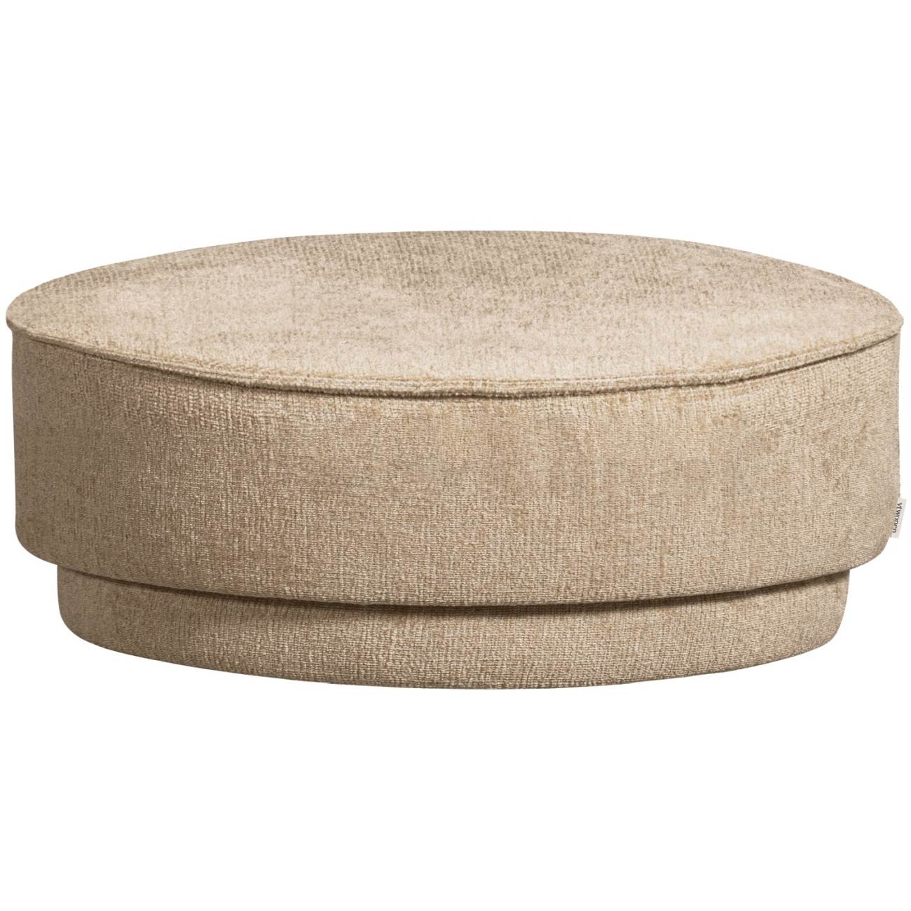 Hocker Pearl aus Melange-Stoff Ø 80 cm, Natur Hocker Pearl aus Melange-Stoff Ø 80 cm, Natur