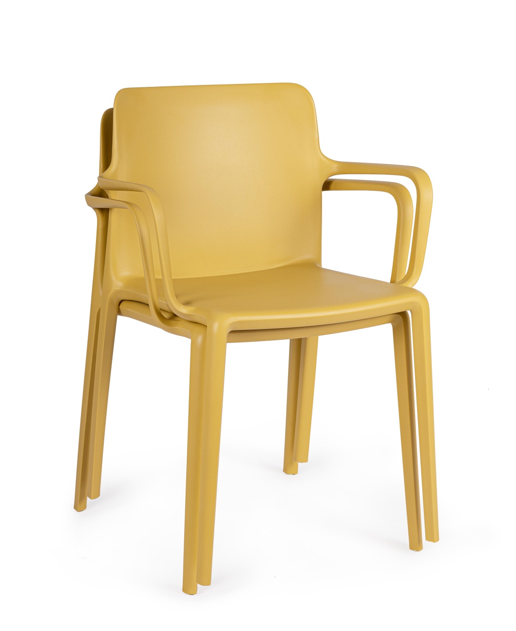Stuhl Chloris 4er-Set mit Armlehne, Ocker