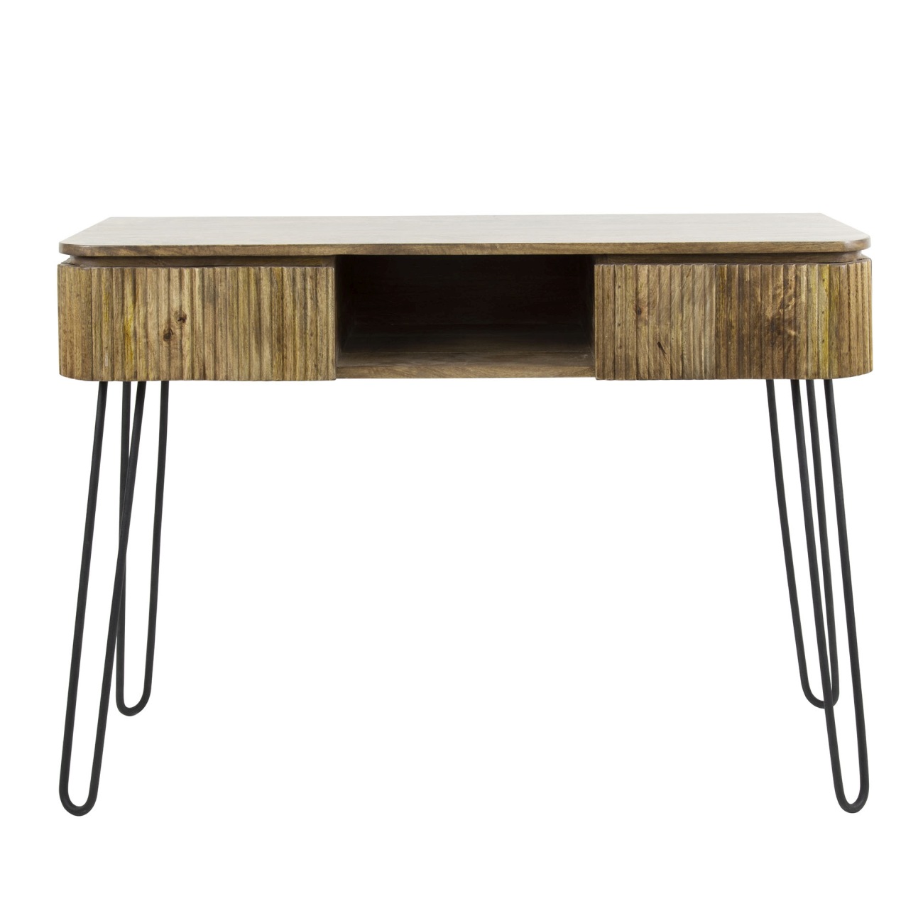 Konsole / Schminktisch Vagula - Mangolholz Natur, 2 Schubladen, 110 cm