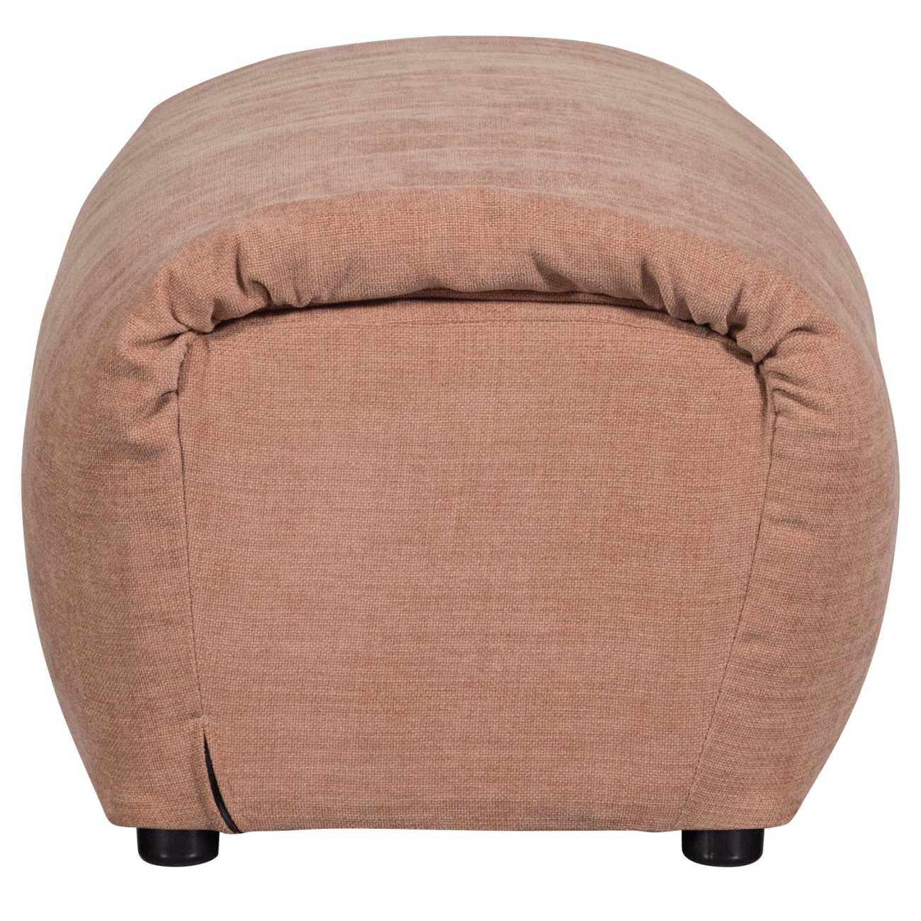 Hocker Baggy aus Chenille-Stoff, Altrosa