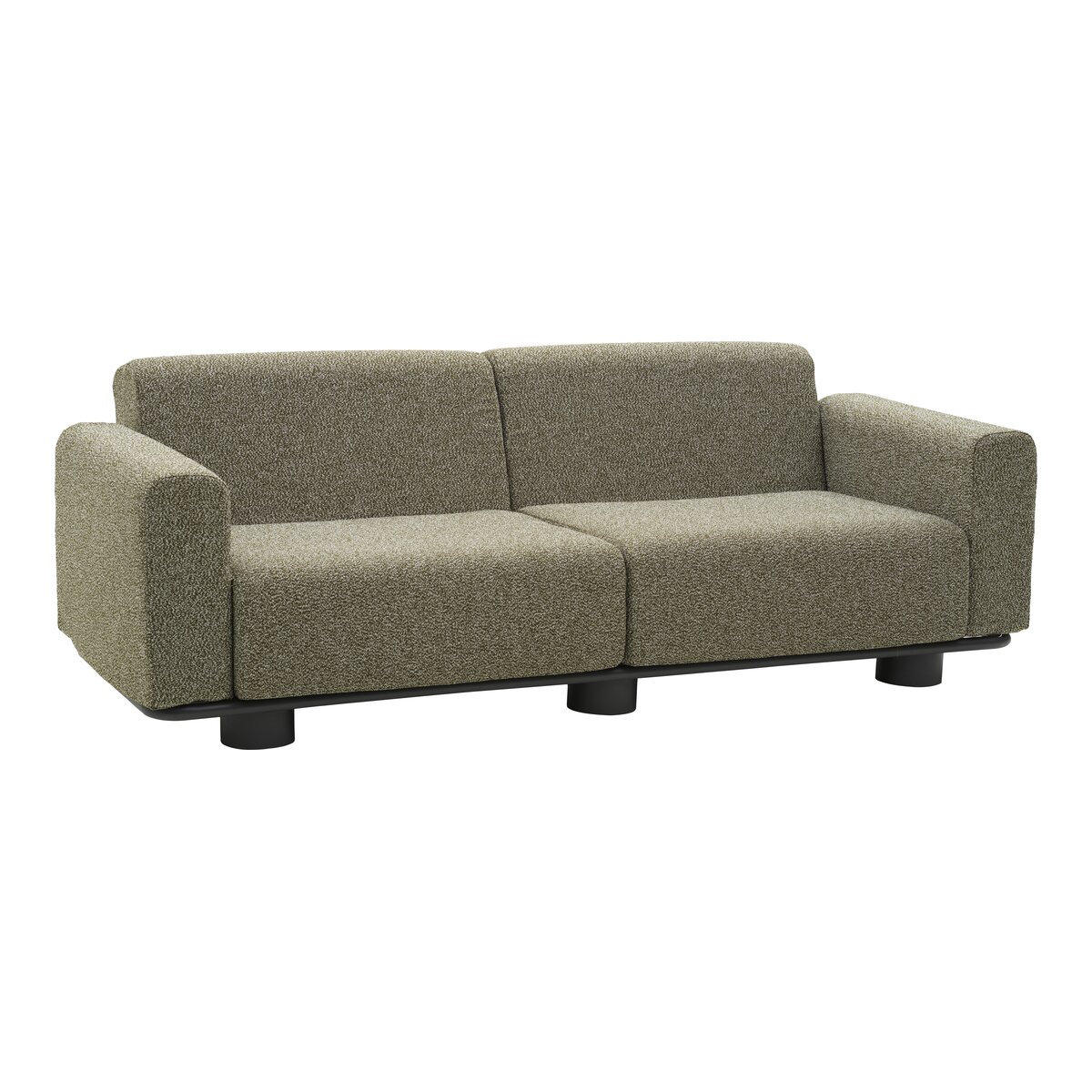 Gartensofa Bolster 2,5-Sitzer, Aluminium & Teddy-Stoff, Verde-Grün
