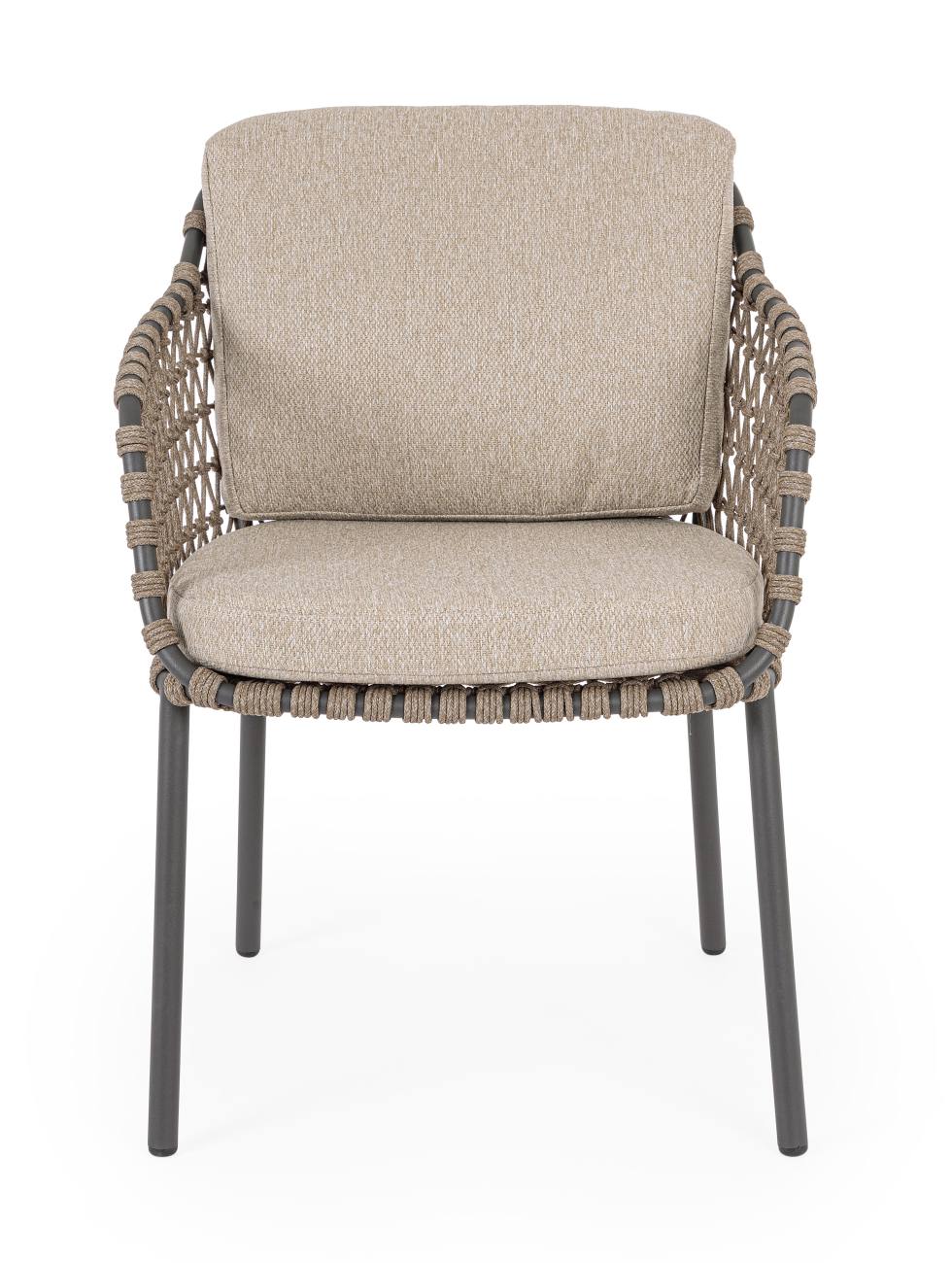 Gartenstuhl Ivissa aus Metall, Natur