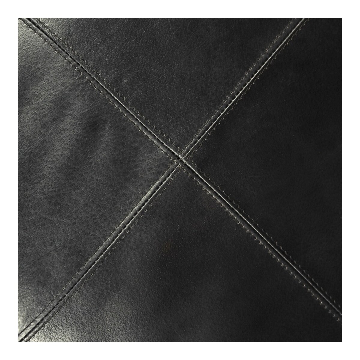 Pouf Anneta aus Leder 60x60 cm, Schwarz
