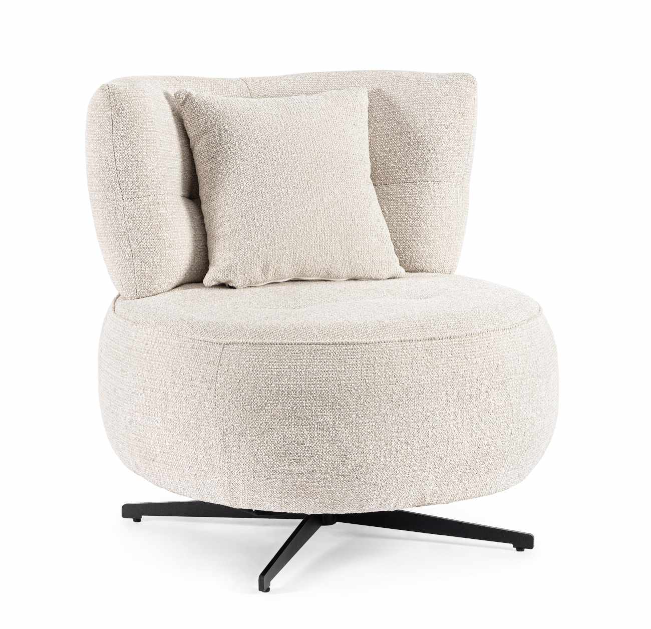 Sessel Gonnie aus Chenille-Stoff, Beige Sessel Gonnie aus Chenille-Stoff, Beige