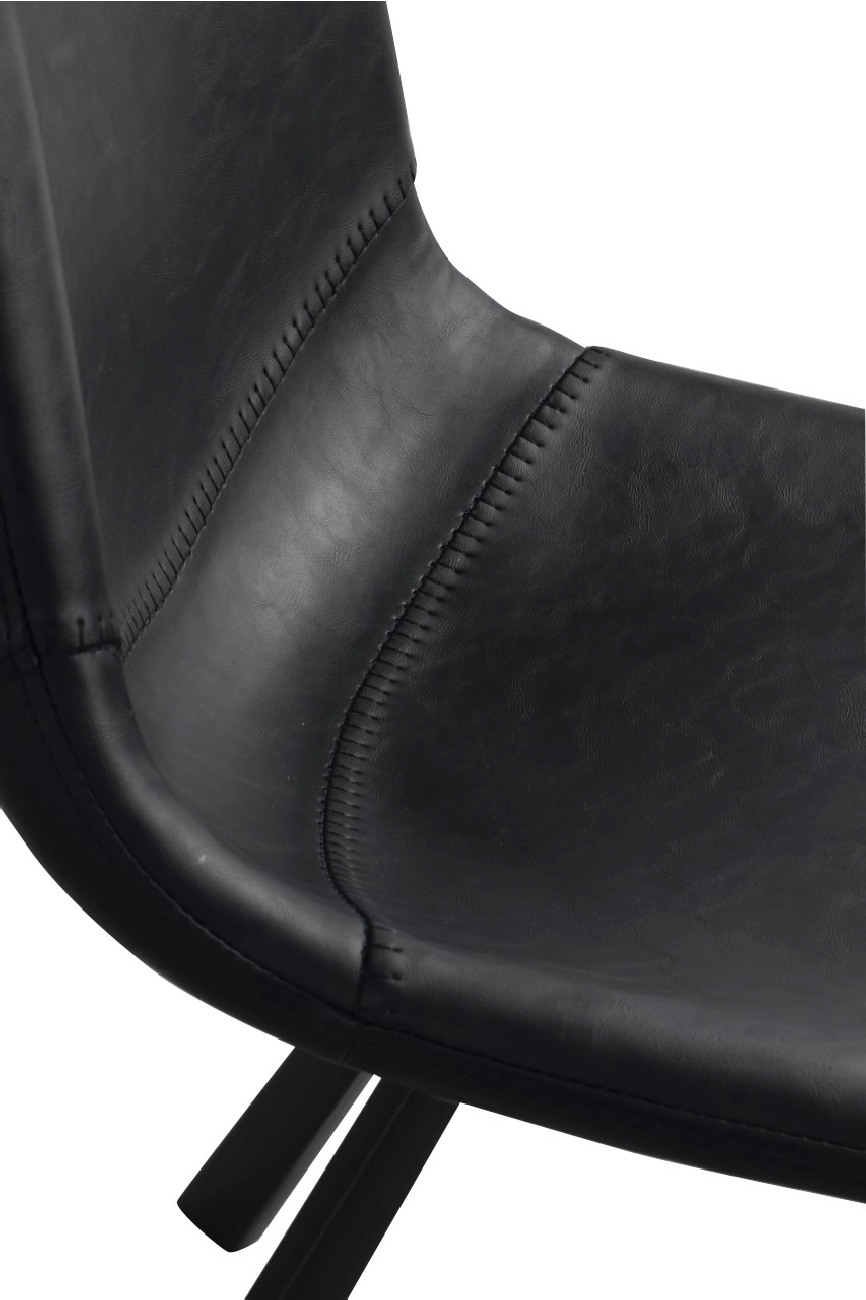 Stuhl Auburn, Lederoptik Schwarz
