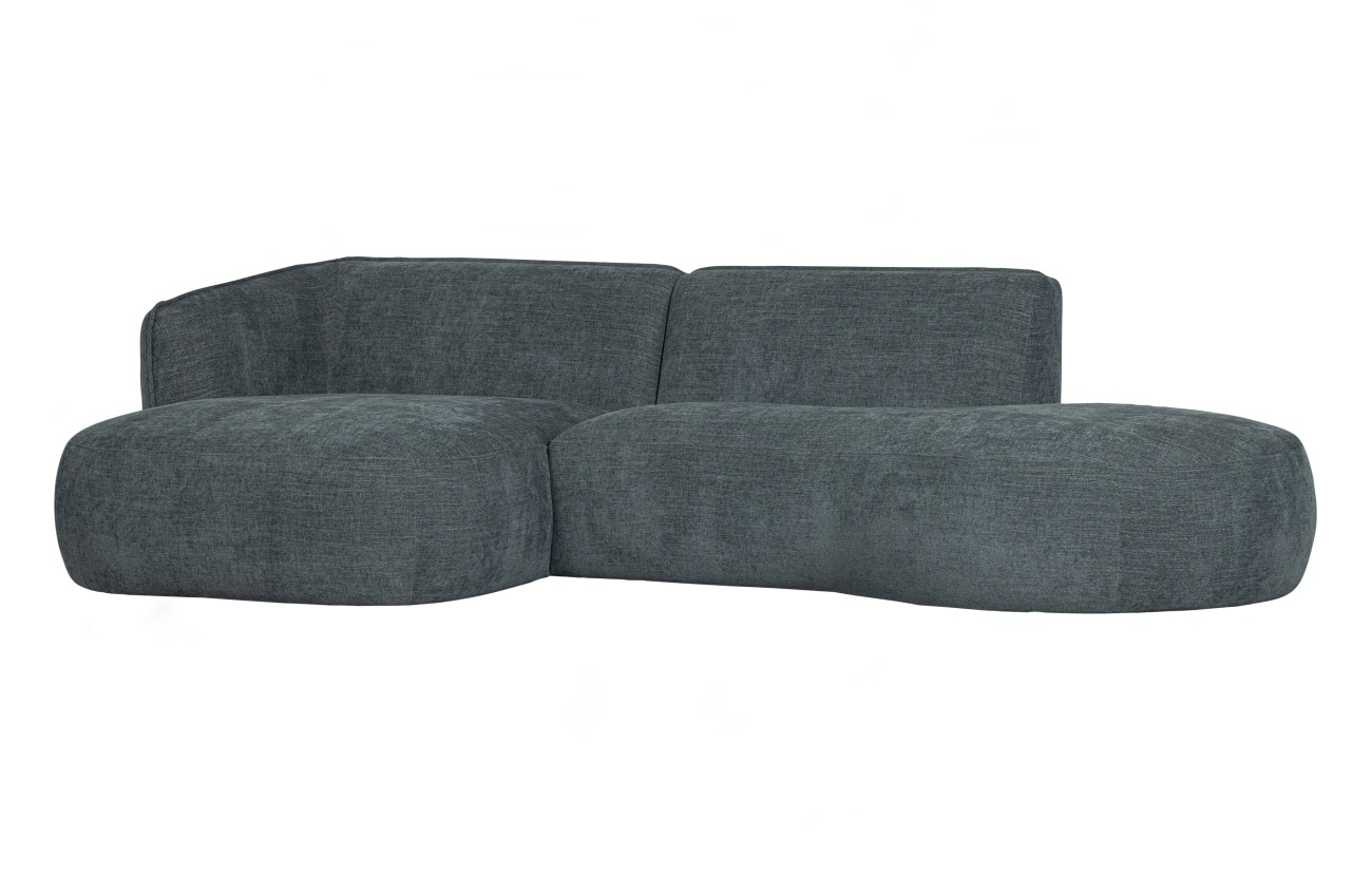 Ecksofa Polly aus Webstoff Links, Blau