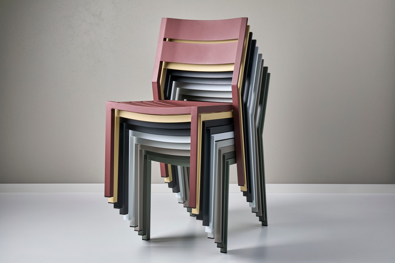 Gartenstuhl Delia aus Aluminium, Rot