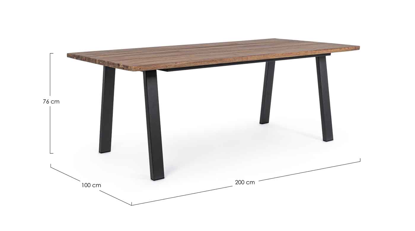 Gartentisch Oslo, Tischplatte Akazie, 200x100 cm, Anthrazit