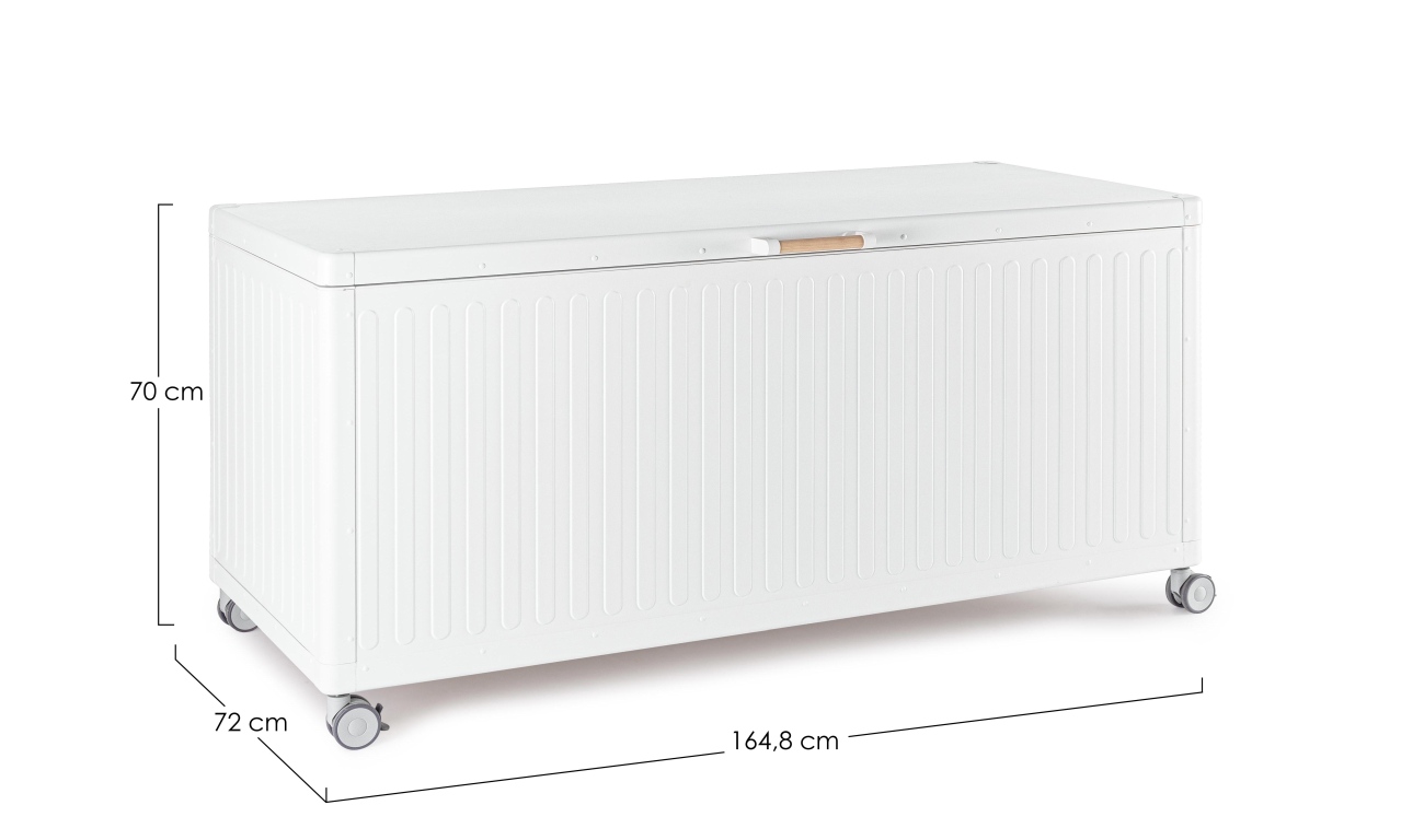 Gartentruhe Ocean aus Aluminium, Weiß