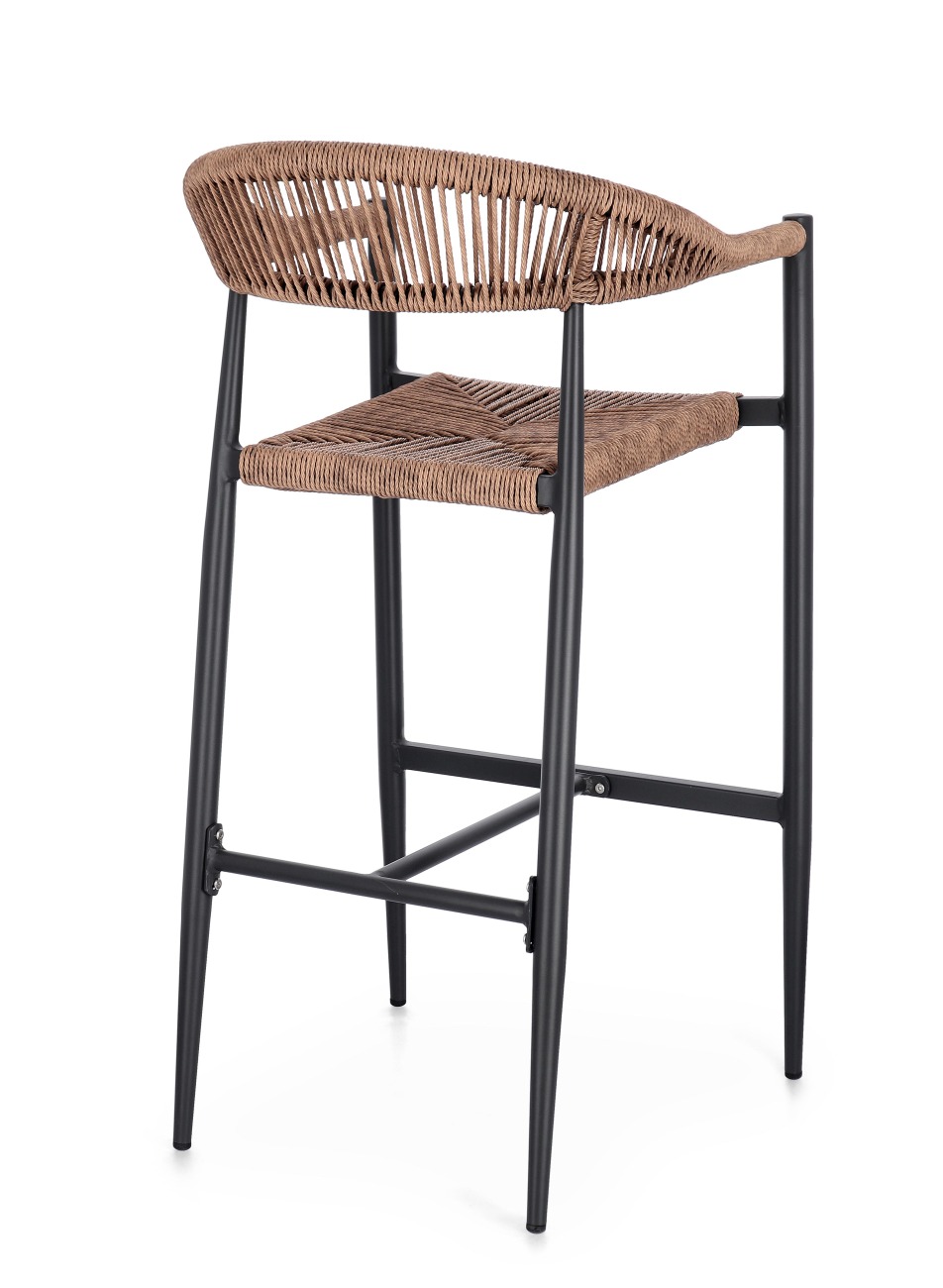 Gartenbarhocker Jandia aus Aluminium, Anthrazit / Natur