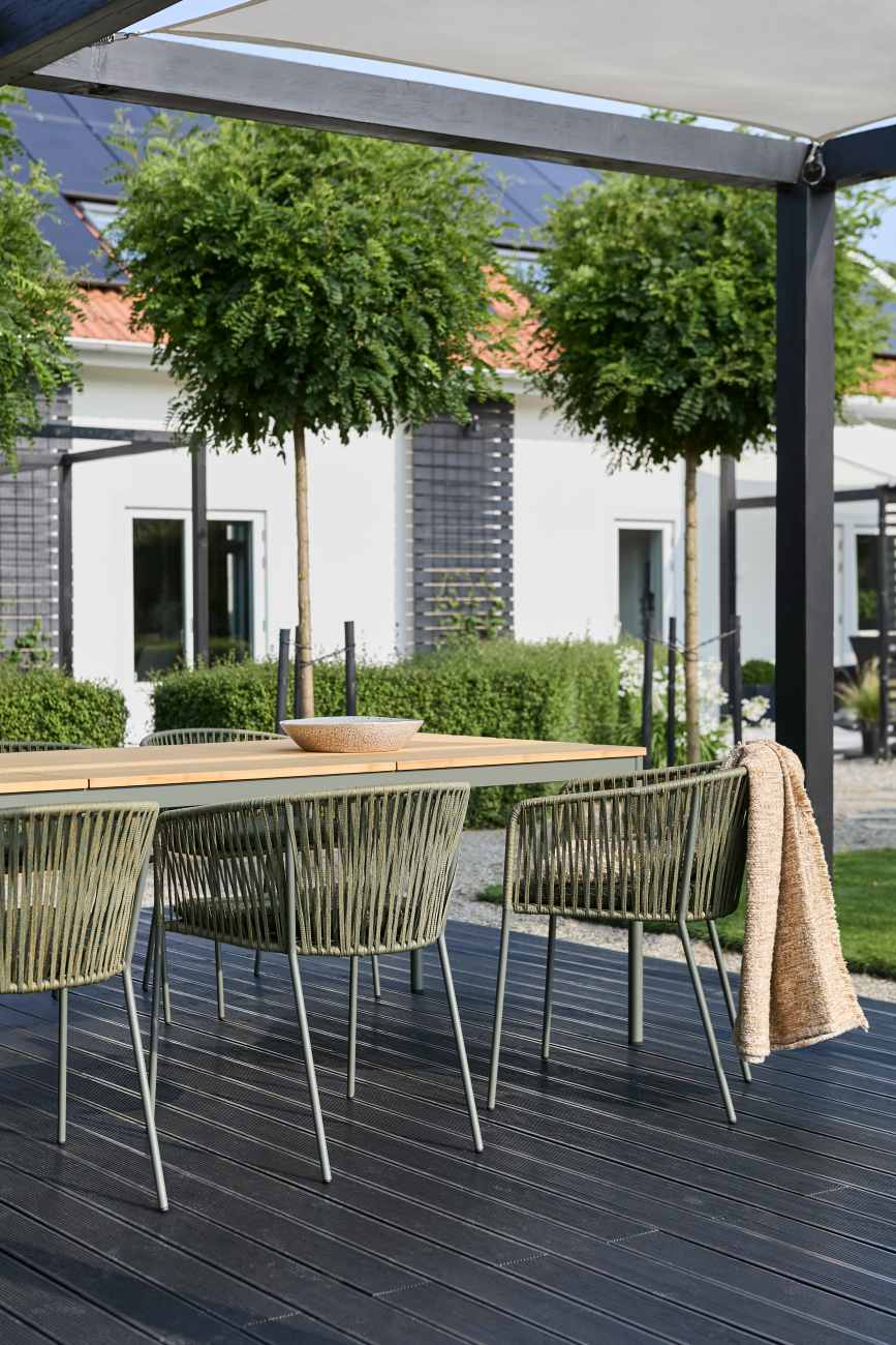 Gartenstuhl Piatto mit Armlehne, Grün