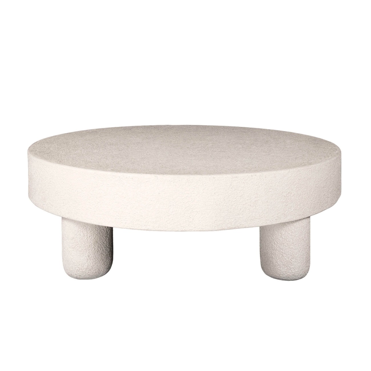 Couchtisch Marbre XL - cremeweißer Marmor-Komposit, Ø 110 cm