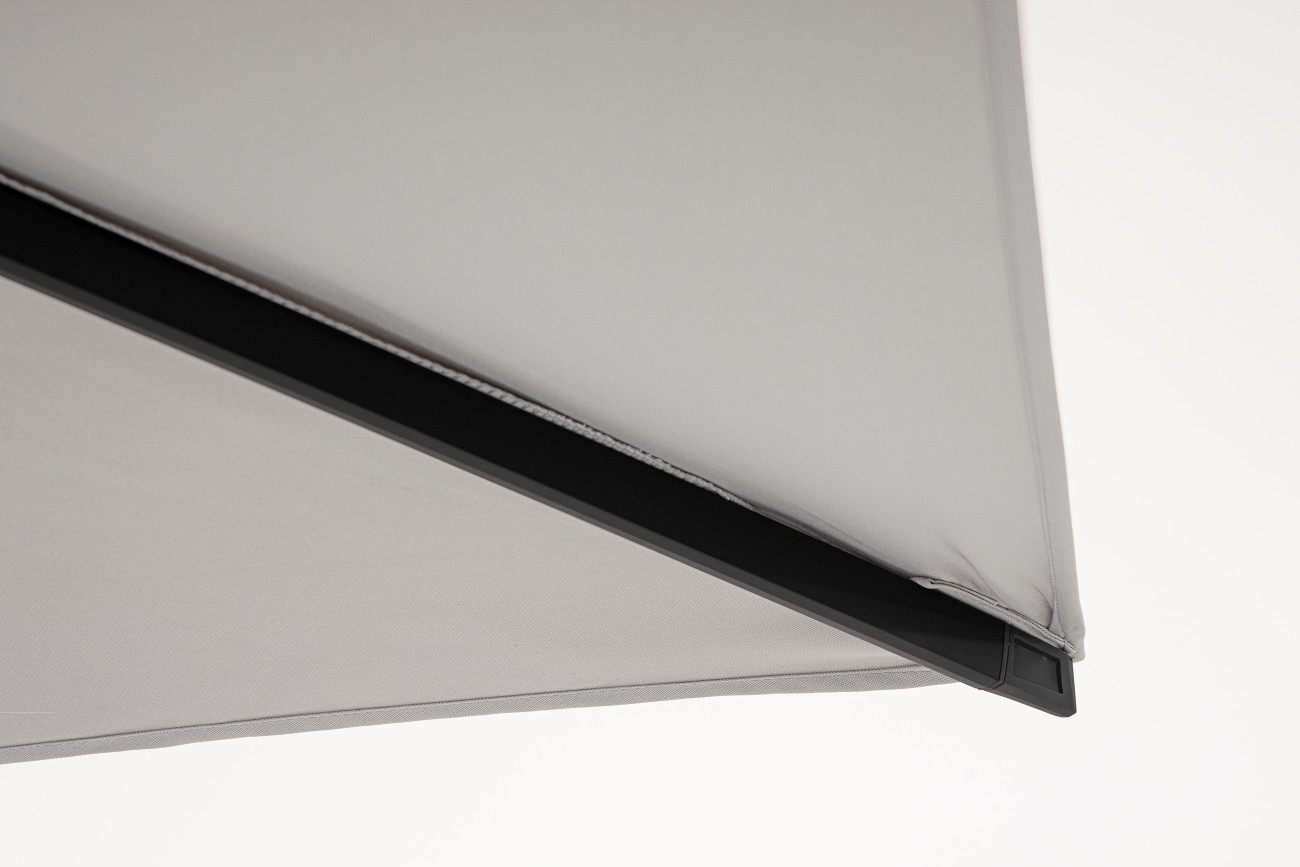 Sonnenschirm Vega aus Aluminium 3x3 m, Hellgrau