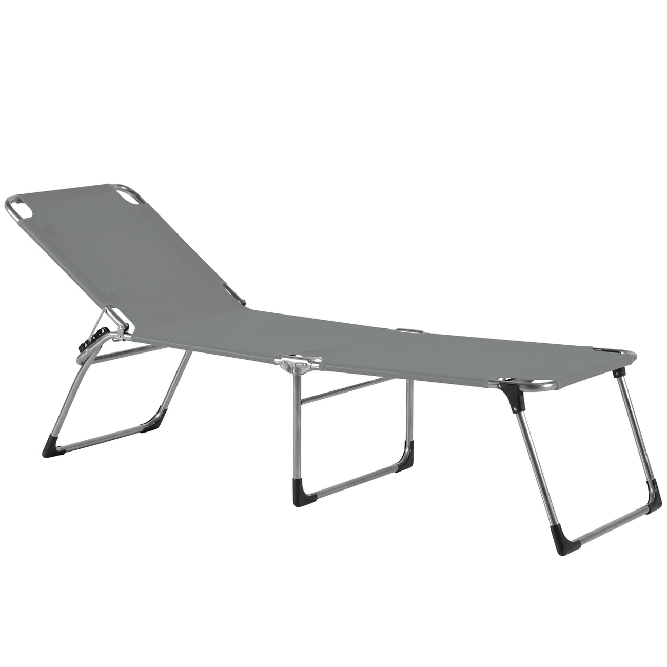 Dreibeinliege Amigo aus Aluminium mit Armlehne, Grau