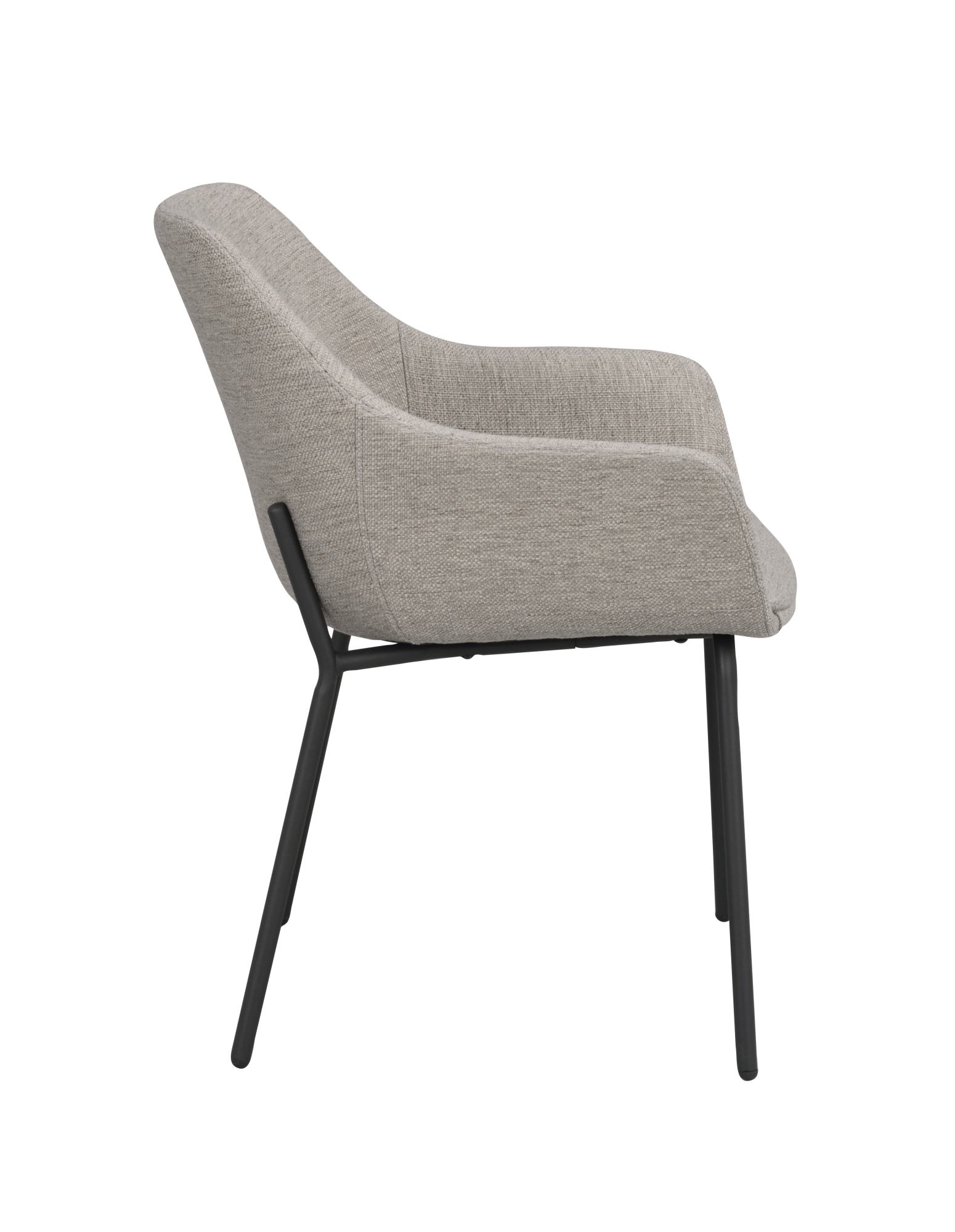 Stuhl Harey 2er Set mit Armlehnen, Grau passt perfekt in stilvolle Wohnräume.