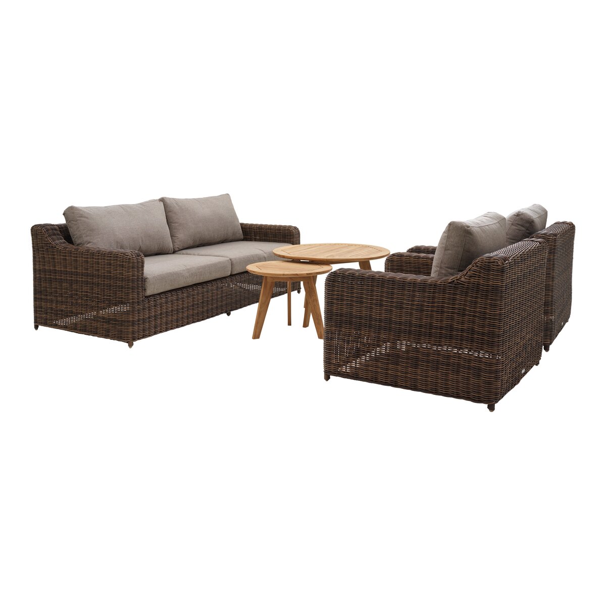 Gartensessel Glendon Dunkelbraun - Polyrattan & wasserabweisender Stoff