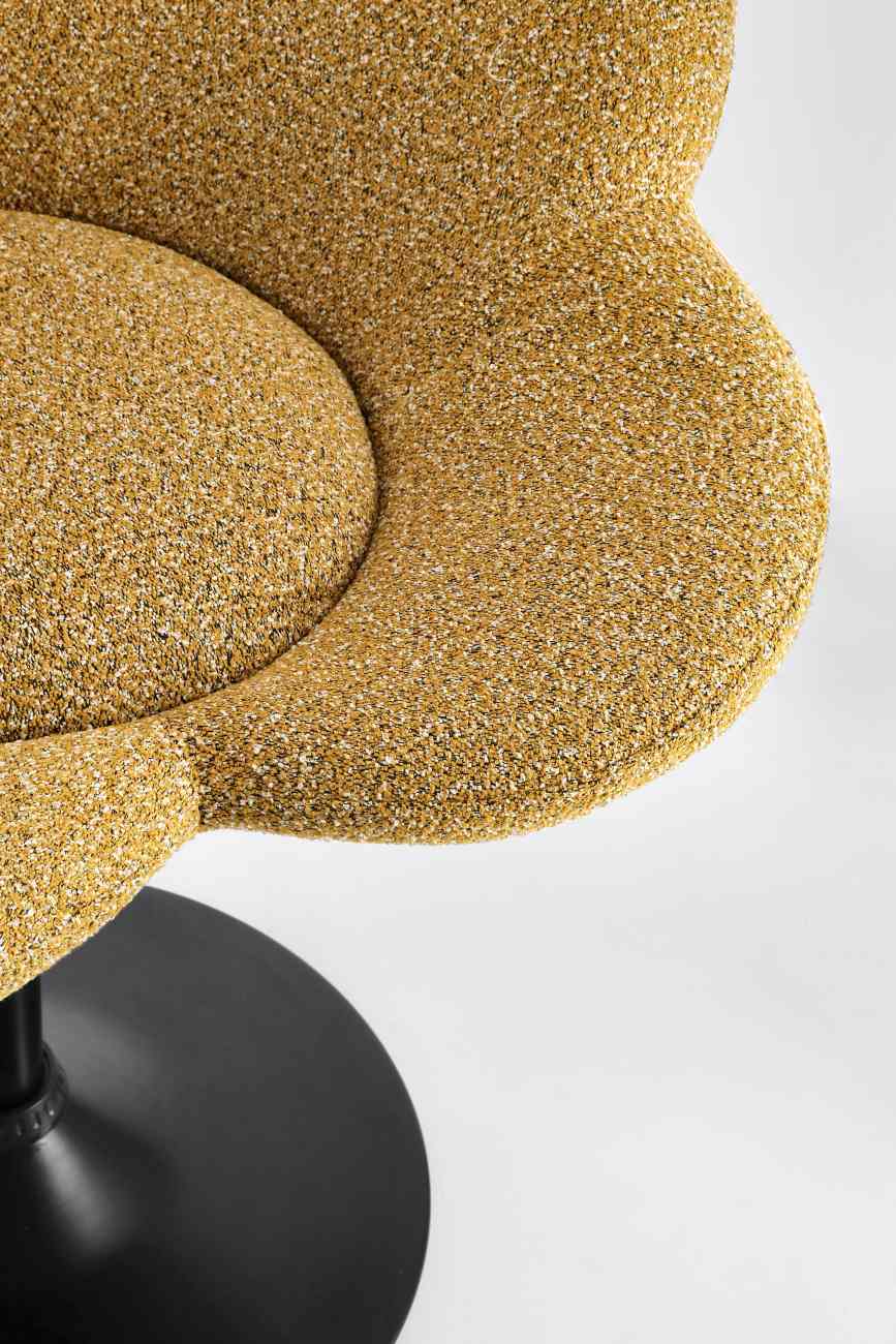 Esszimmerstuhl Fleur 2er-Set, Schwarz / Senf