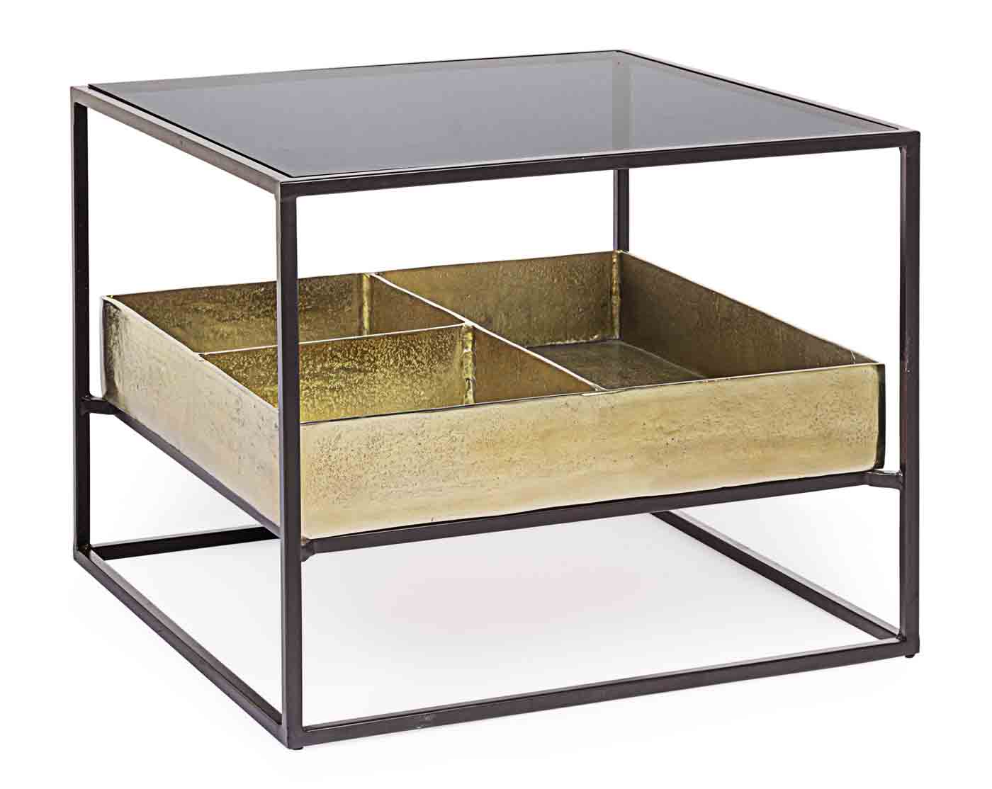 Beistelltisch Mavila aus Stahl mit Glasplatte, 62 cm Beistelltisch Mavila aus Stahl mit Glasplatte, 62 cm