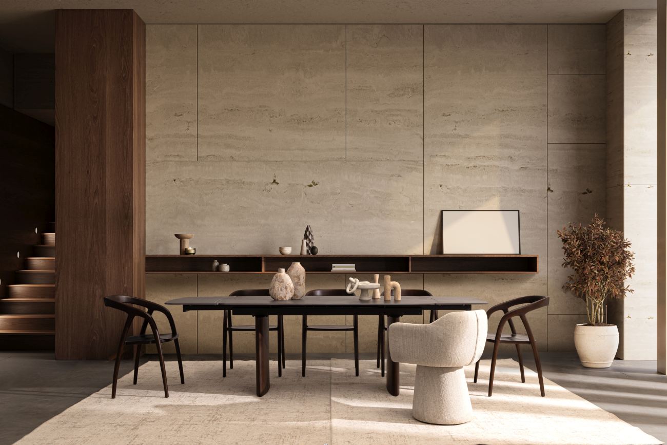 Esszimmerstuhl Dotty aus Teakholz, Dunkelbraun