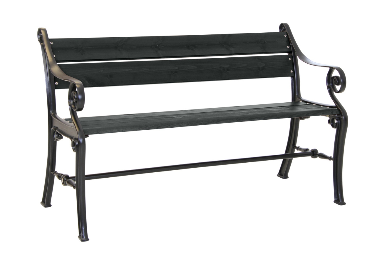 Gartenbank Köpenhamn aus Kiefernholz 130 cm, Schwarz Gartenbank Köpenhamn aus Kiefernholz 130 cm, Schwarz