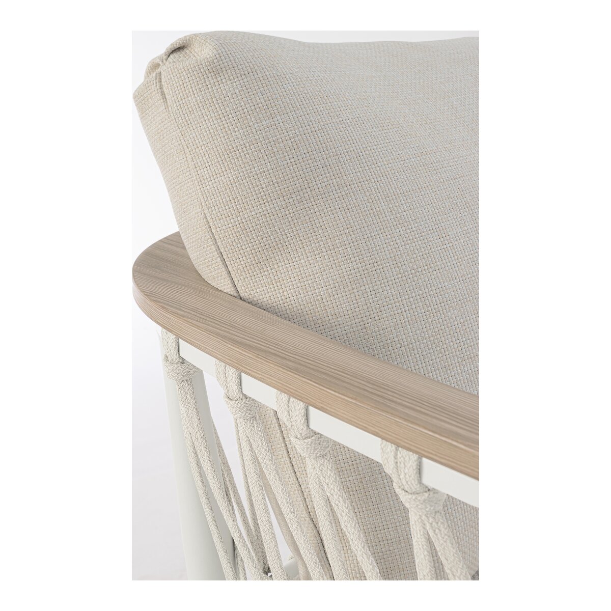 3-Sitzer Gartensofa Fenix - Aluminium & Seilgeflecht, inkl. Kissen, Off-White