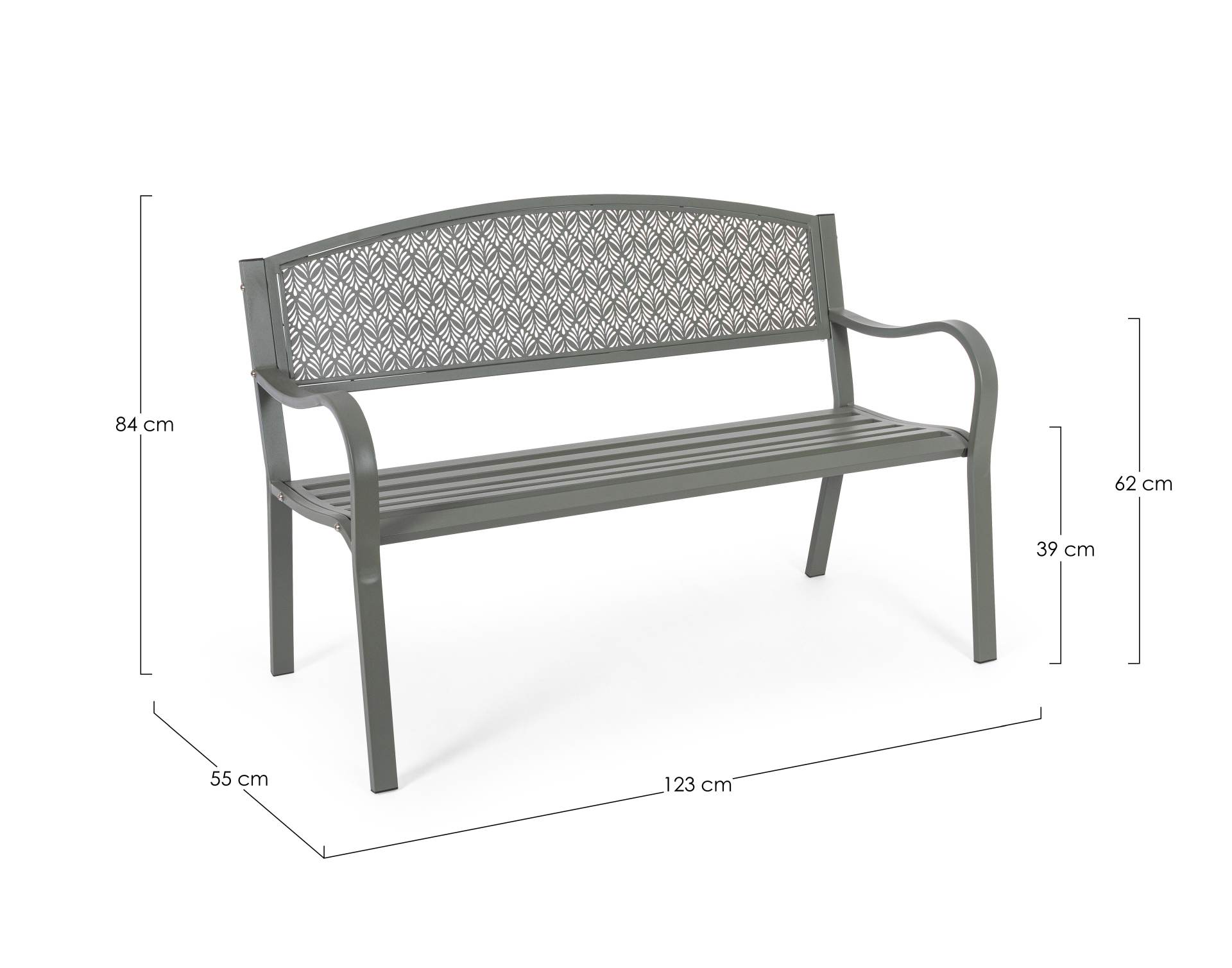 Gartenbank Lizette aus Metall, Dark Olive