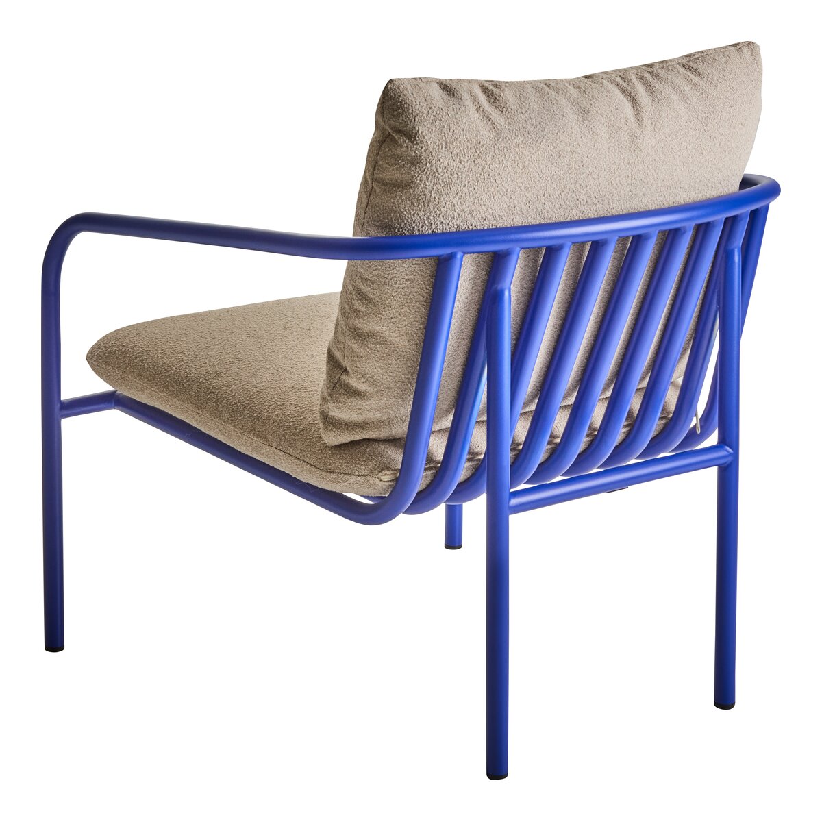 Gartensessel Bendt mit Kissen aus Aluminium, modern skandinavisch, indigo blau, gepolstert
