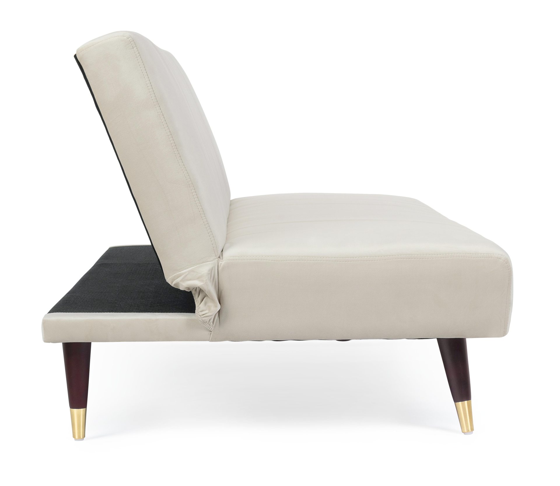 Schlafsofa Alma aus Samt, Beige
