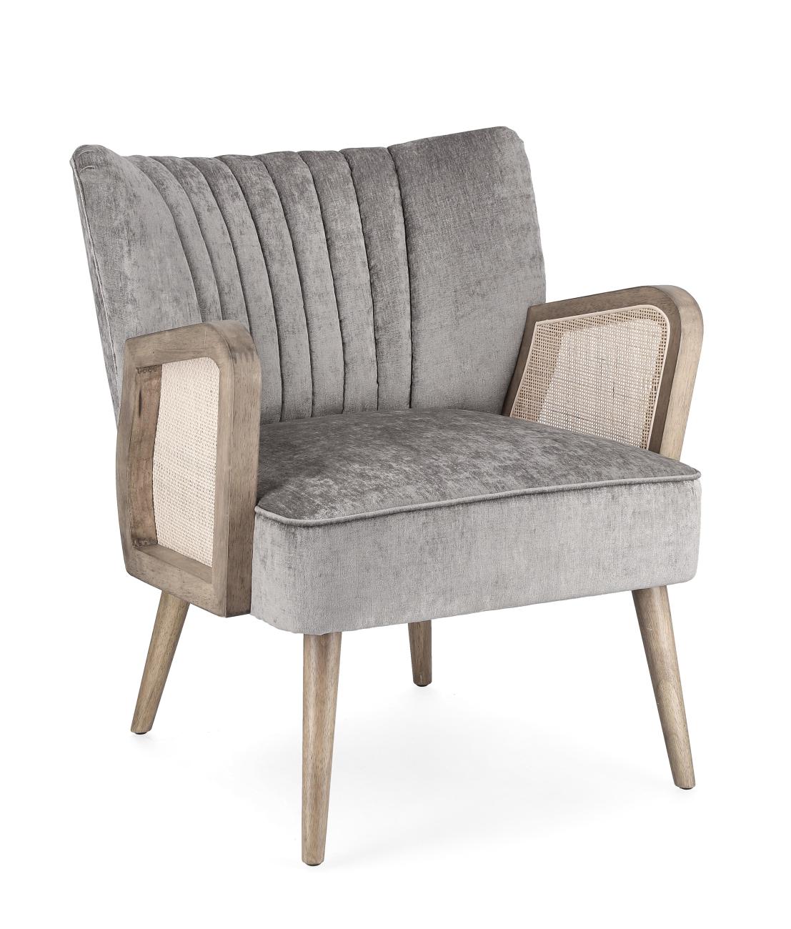 Sessel Virna aus Stoff, Grau Sessel Virna aus Stoff, Grau