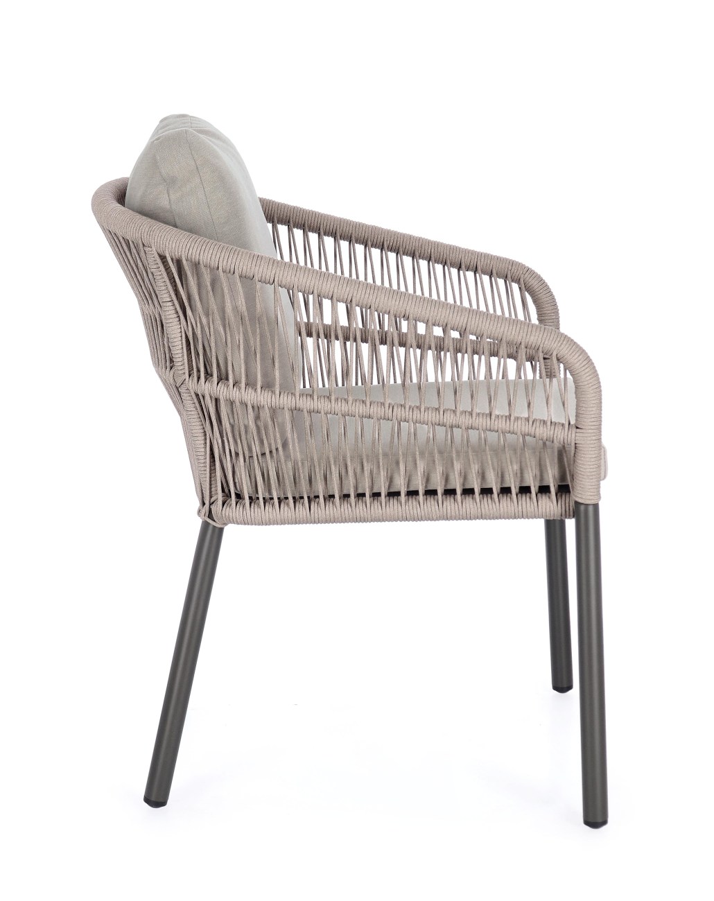 Gartenstuhl Galdana aus Aluminium, Taupe / Anthrazit