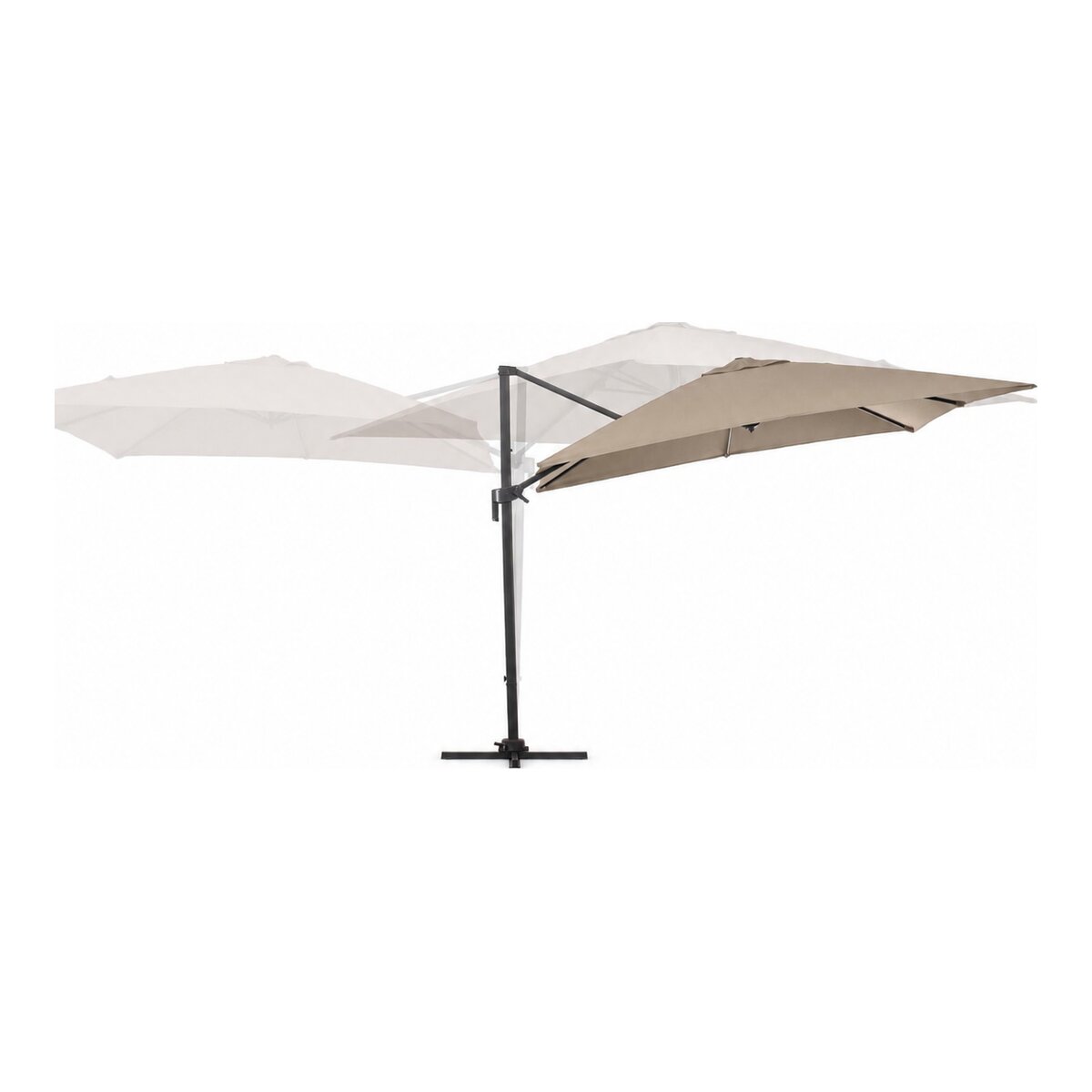 Ampelschirm Siviglia - Aluminium Anthrazit, Polyester-Stoff Taupe, 3x3 m