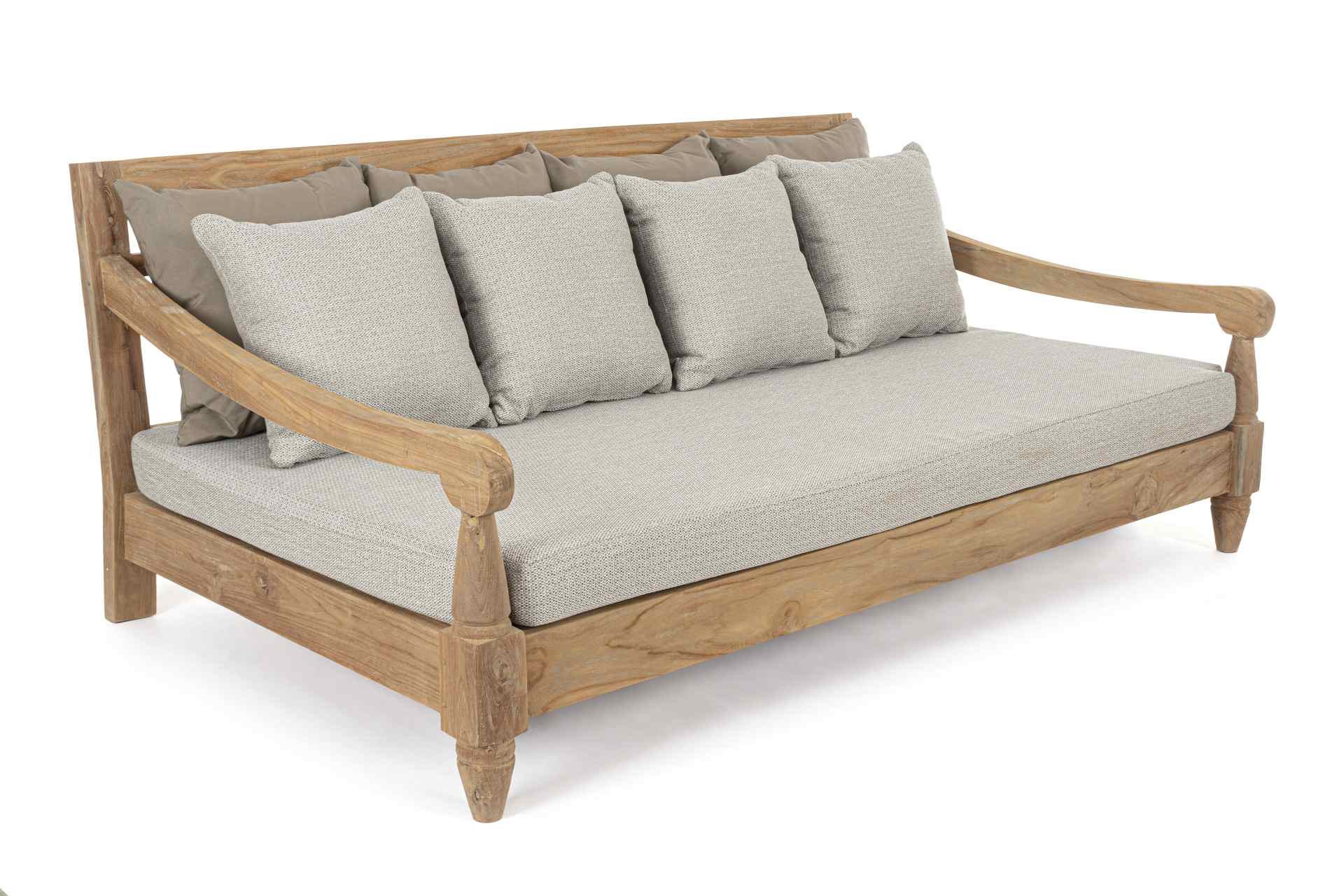 Gartensofa Bali aus Teakholz, Hellgrau Gartensofa Bali aus Teakholz, Hellgrau